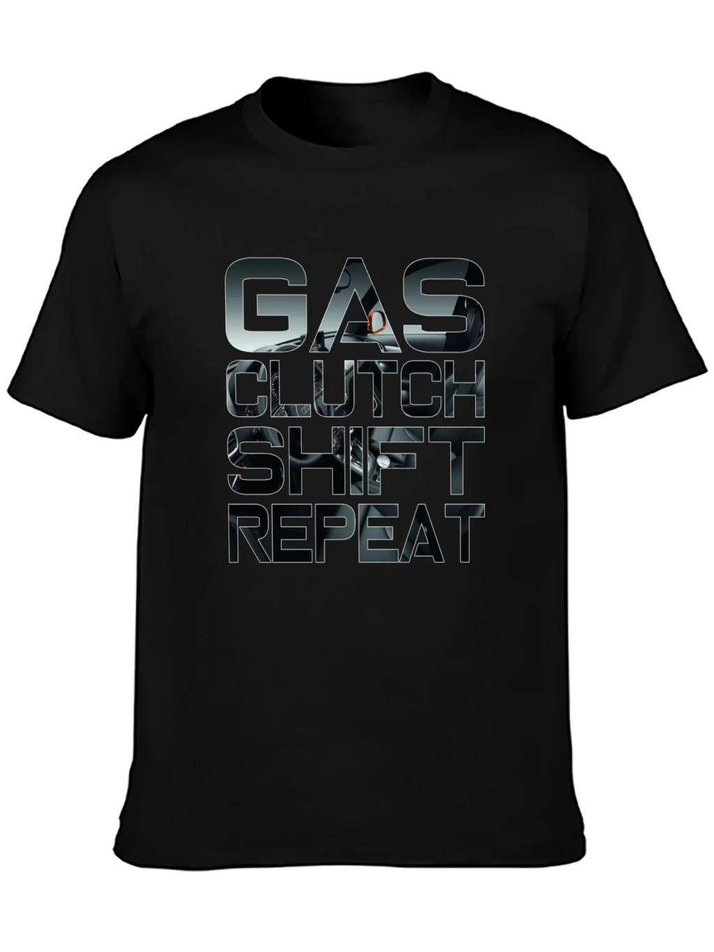 Gas Clutch Shift Repeat Black Graphic Tee product image 3