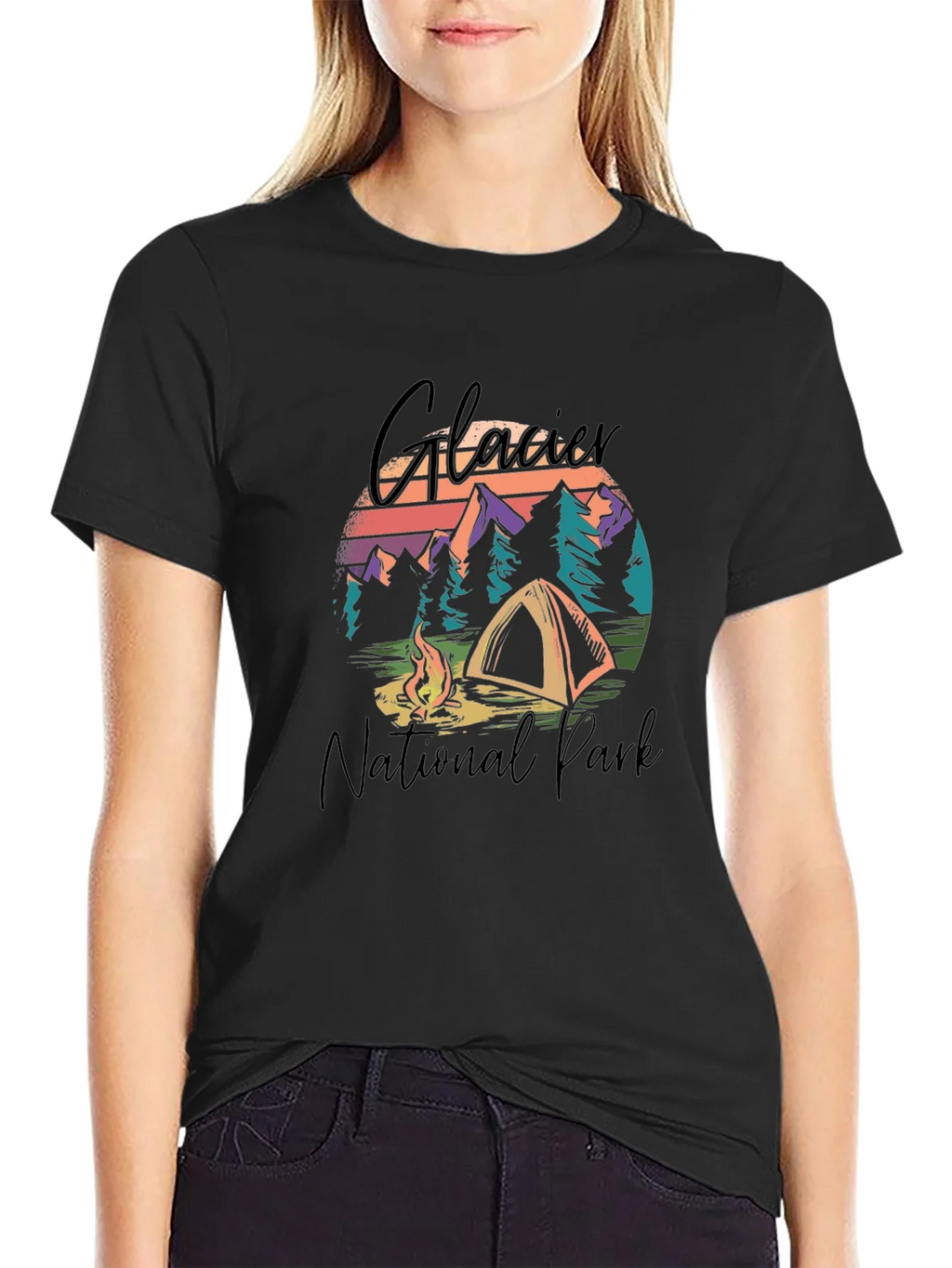 Glacier National Park Camping Graphic Tee product image 2