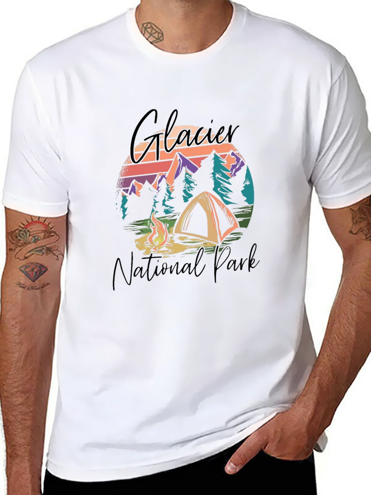 Glacier National Park Camping Graphic Tee product image 7
