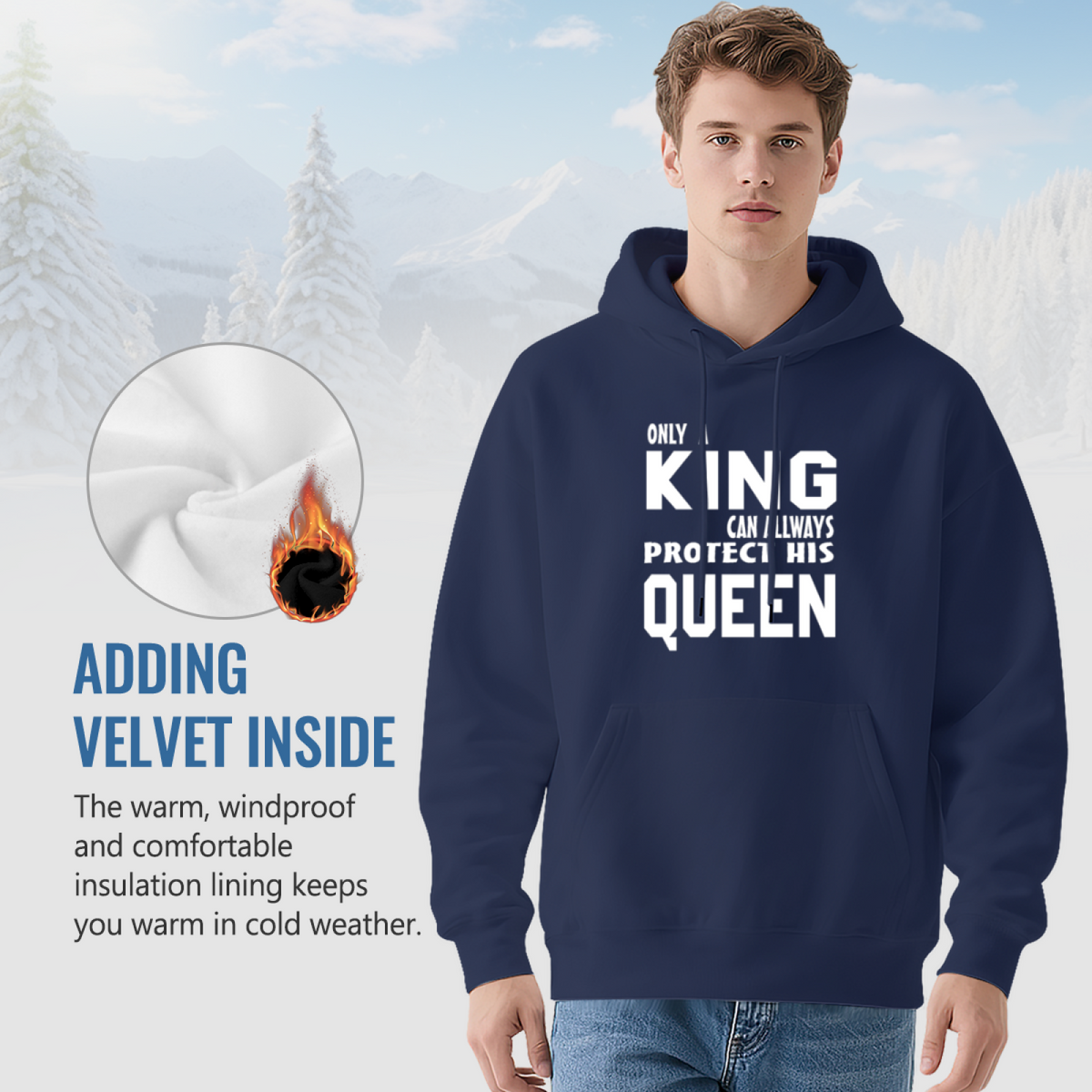Hand Drawn Art Hoodie - Illustrated Design Pullover #0667 product image 7