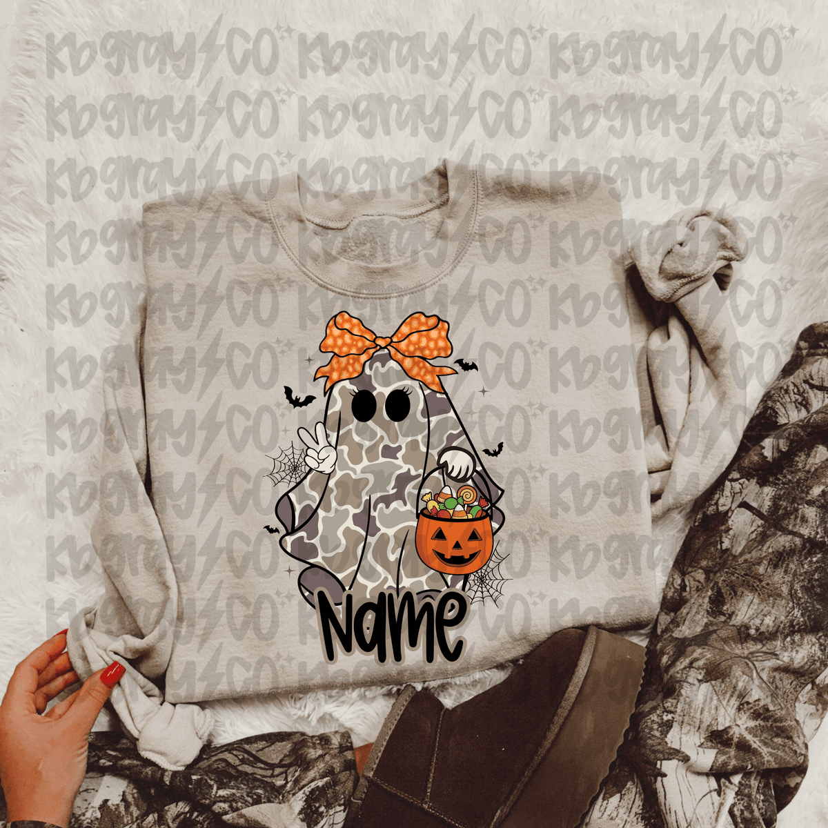 Custom Name Ghost - Camo Girl