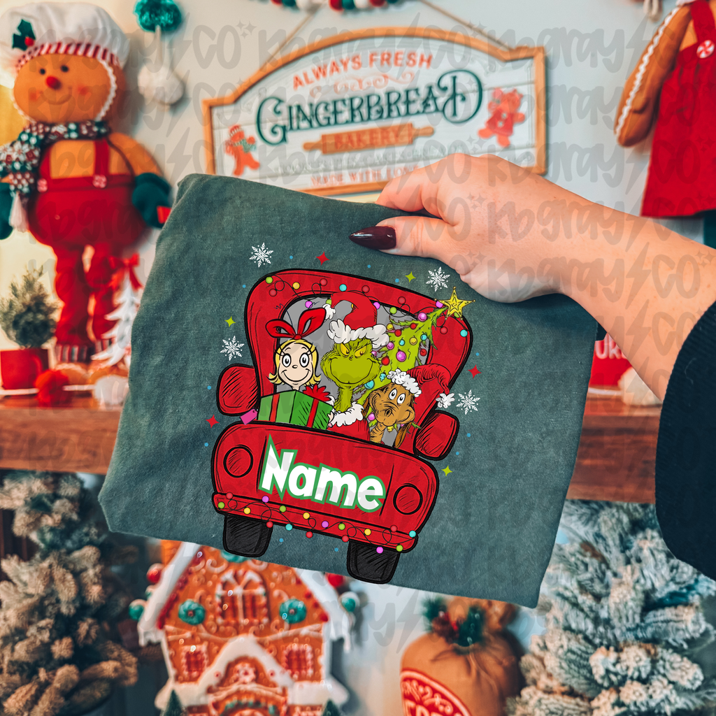 Custom Name Grinch - infant toddler and youth