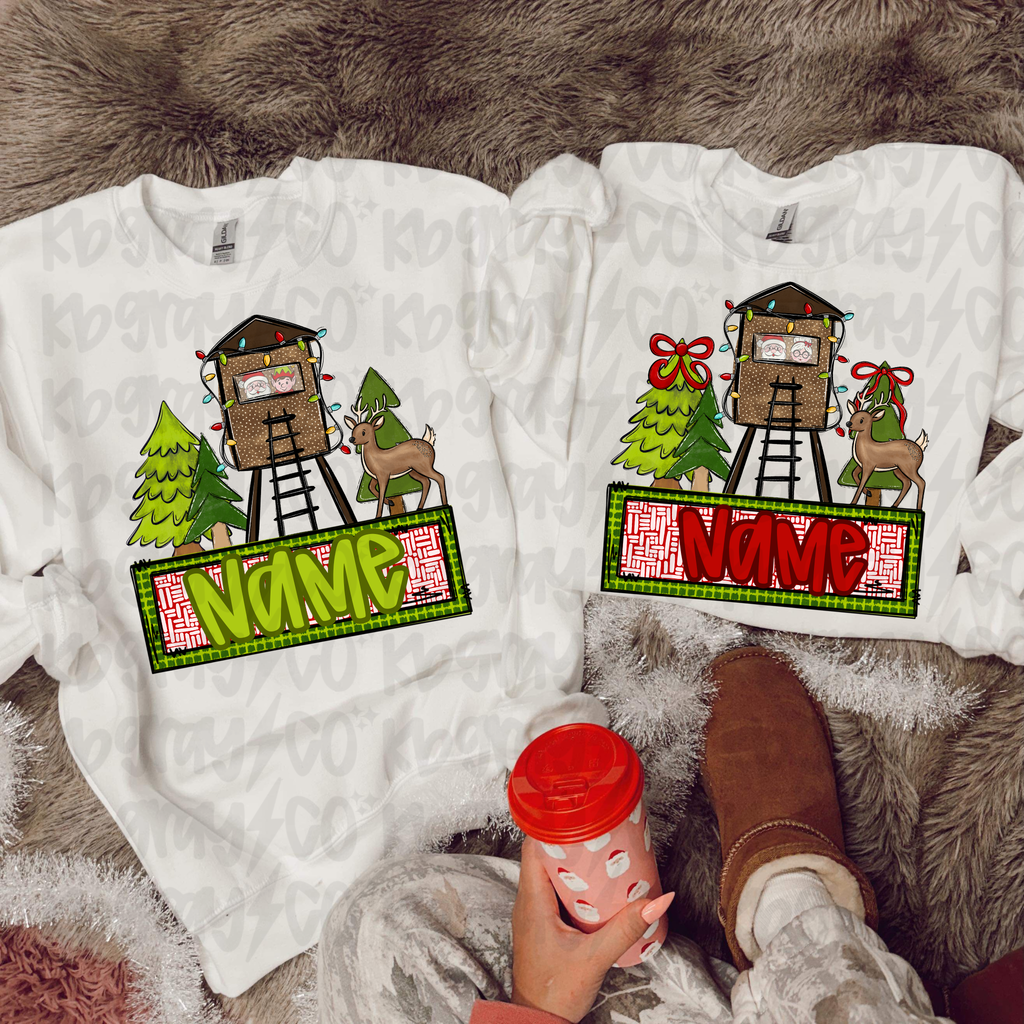 Custom Name Reindeer stand - Girl