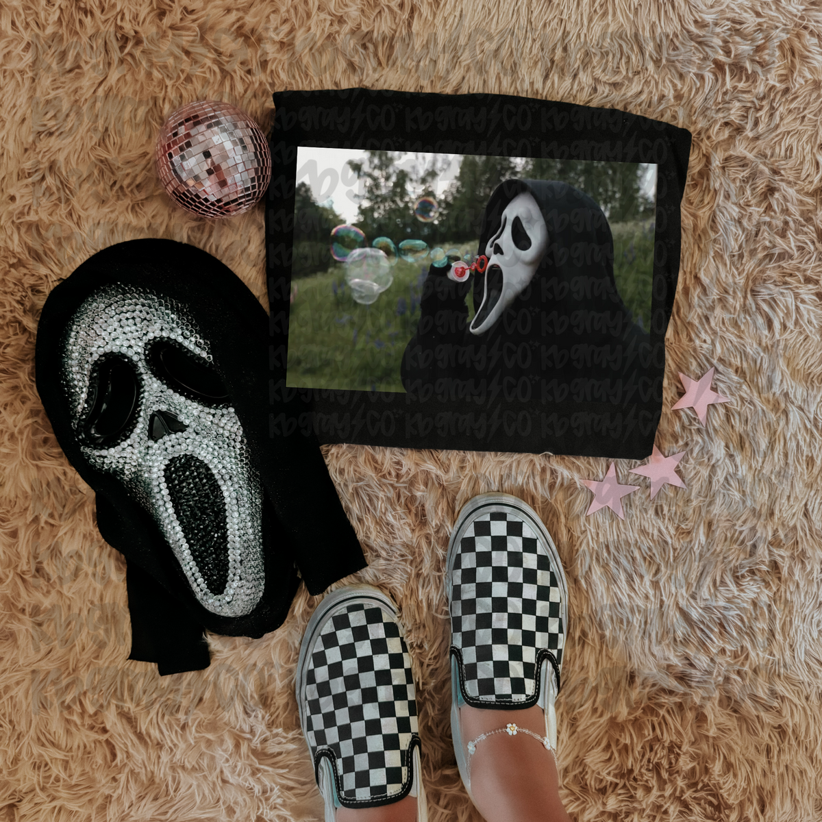Ghostface blowing bubbles