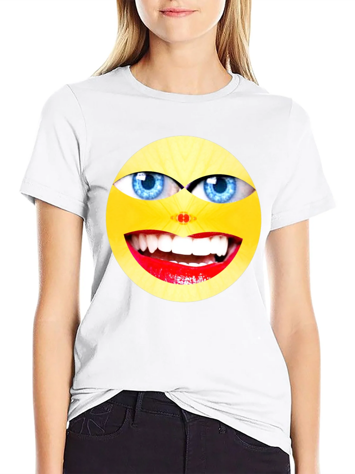 Crazy Smiley Face Graphic Tee product image 8