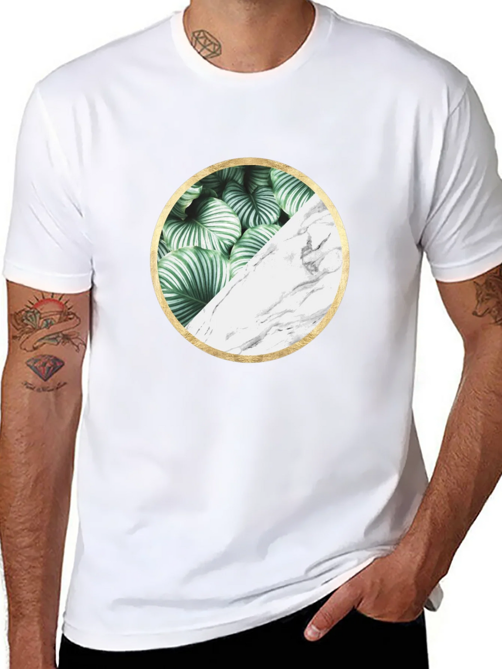 Nature Marble Circle Graphic Black Tee product image 7