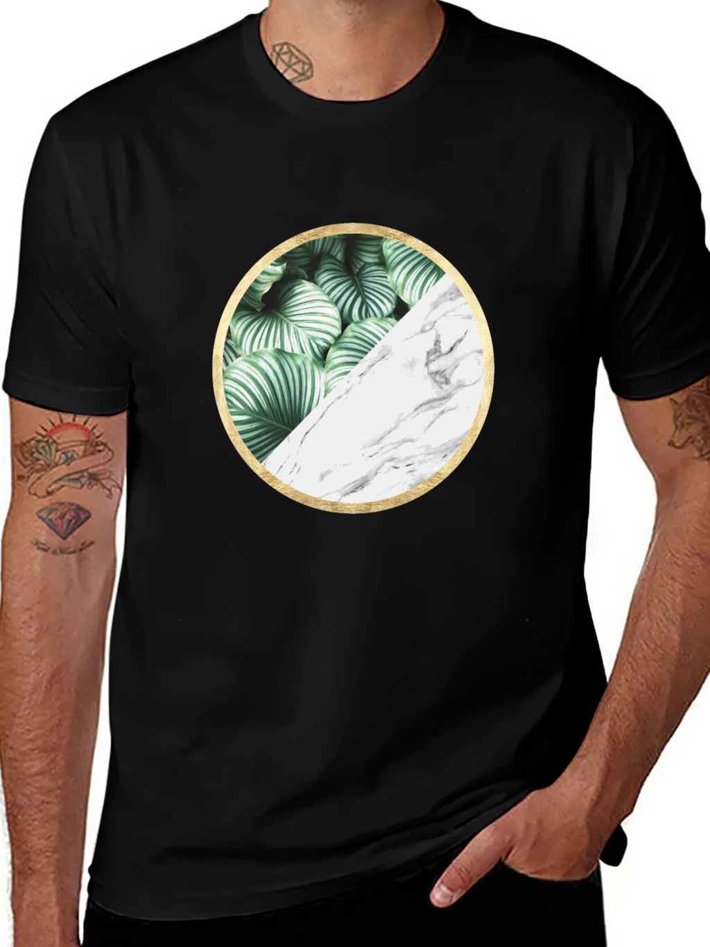 Nature Marble Circle Graphic Black Tee product image 1