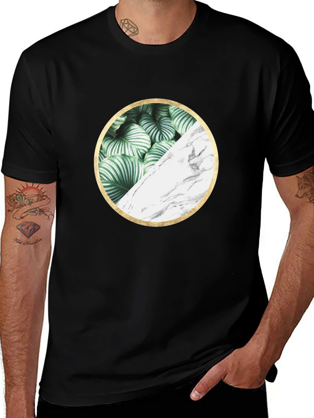 Nature Marble Circle Graphic Black Tee product image 1