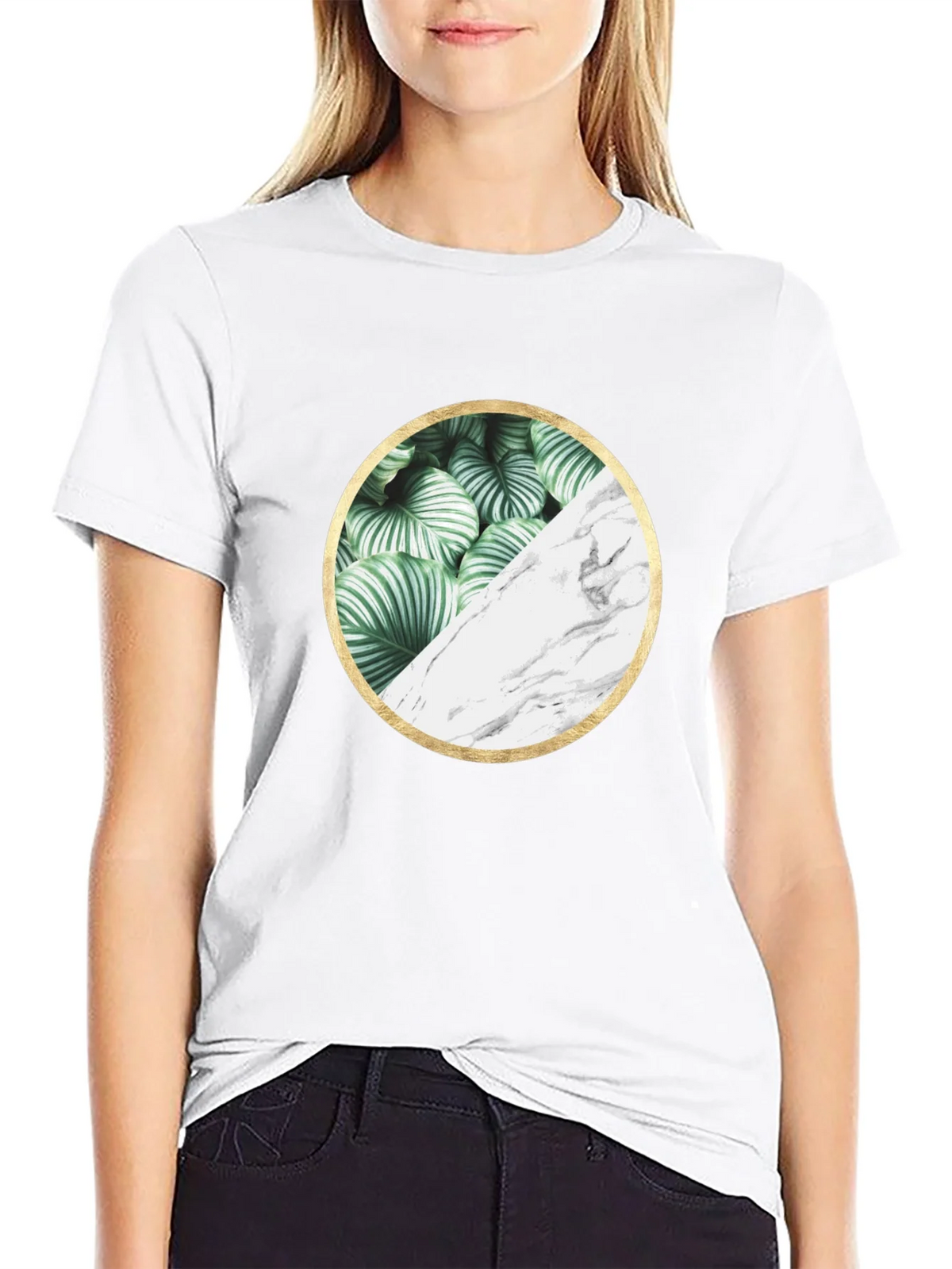 Nature Marble Circle Graphic Black Tee product image 8