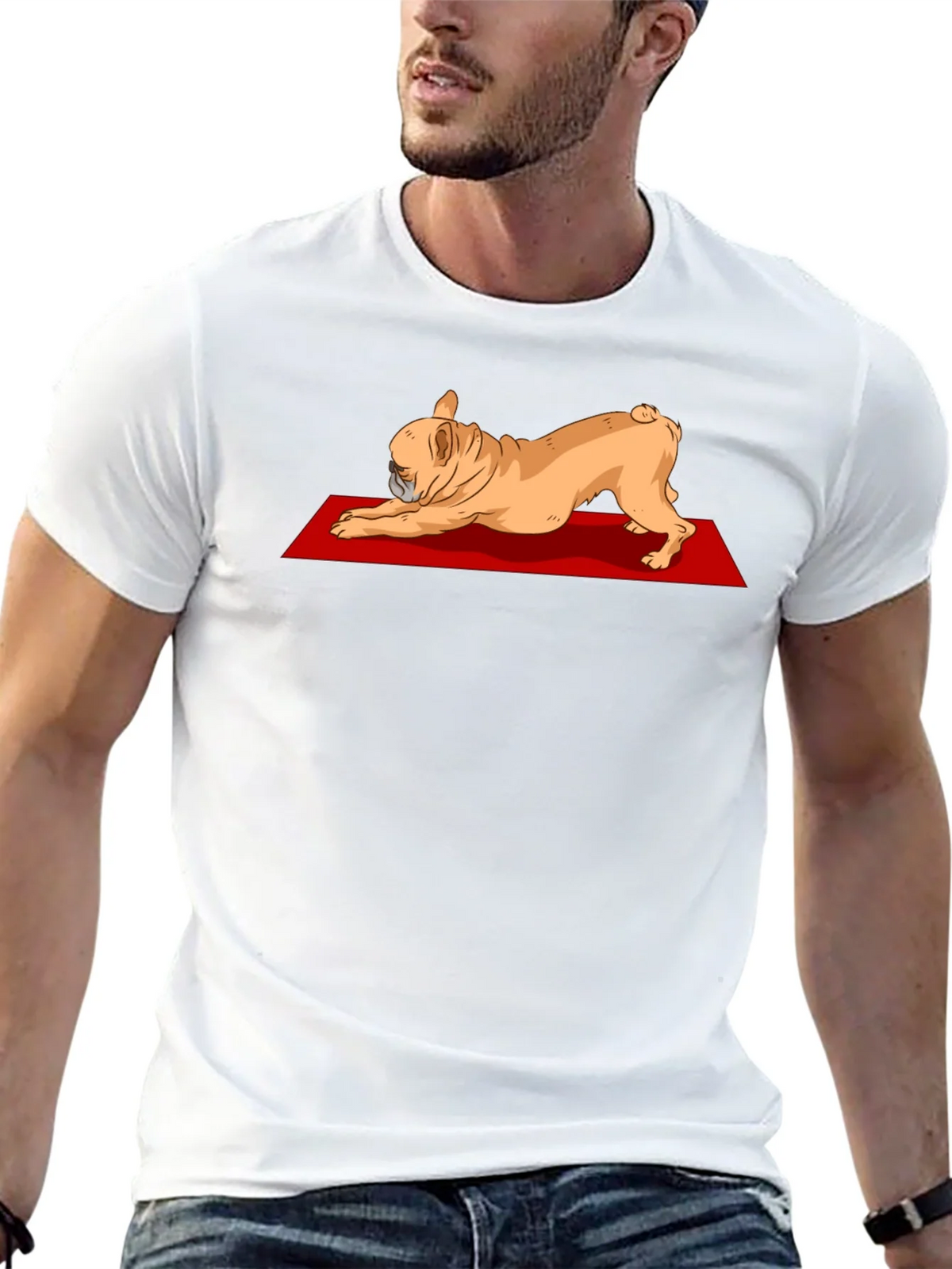 Yoga Dog Graphic Tee - Relaxed Fit Black T-Shirt product image 7