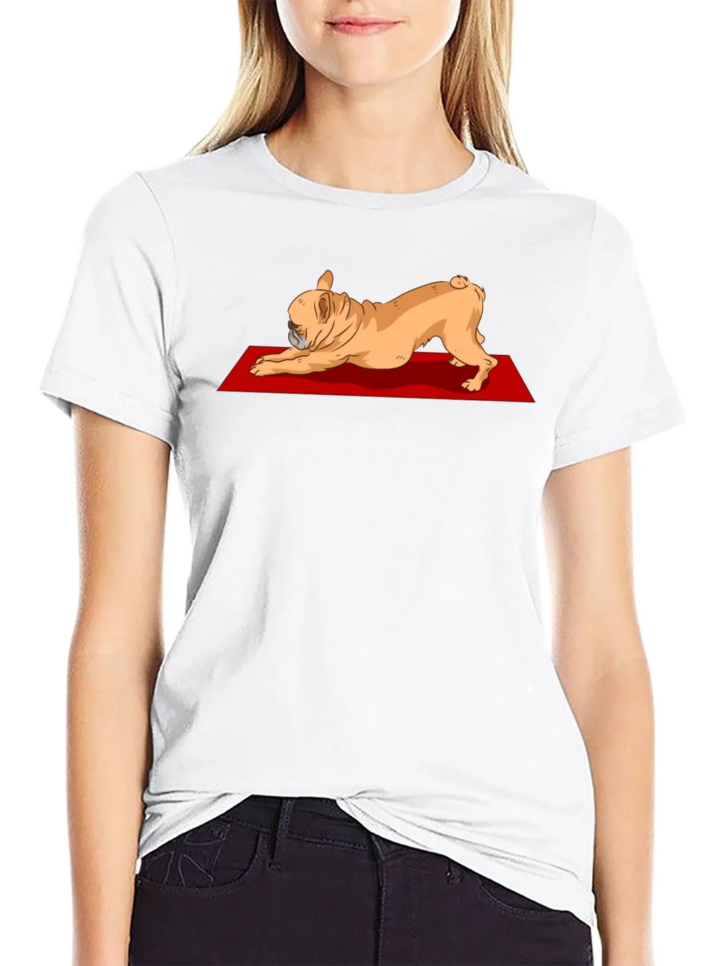 Yoga Dog Graphic Tee - Relaxed Fit Black T-Shirt product image 6