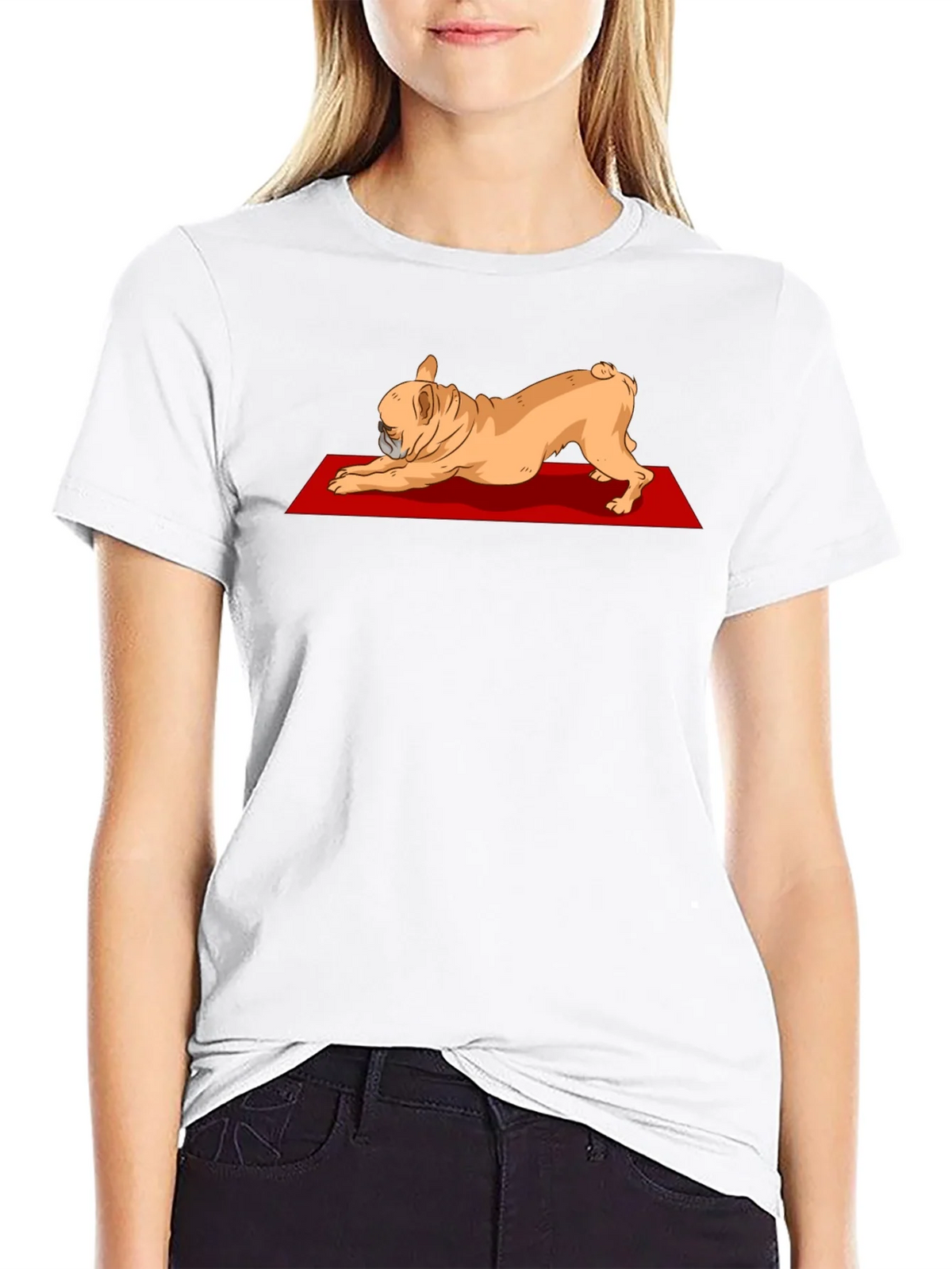 Yoga Dog Graphic Tee - Relaxed Fit Black T-Shirt product image 6