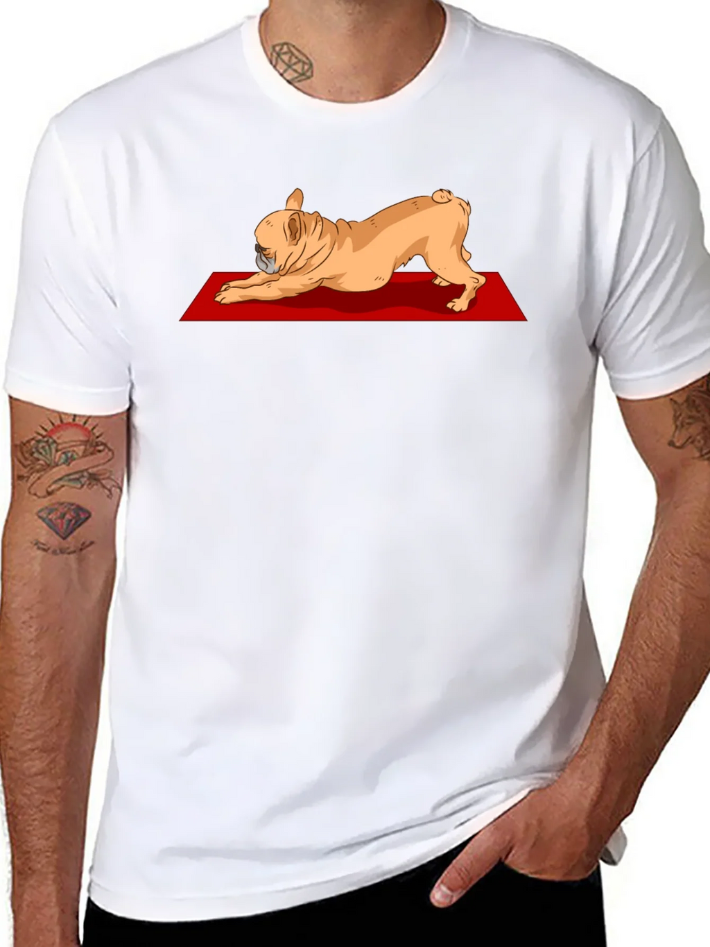 Yoga Dog Graphic Tee - Relaxed Fit Black T-Shirt product image 5