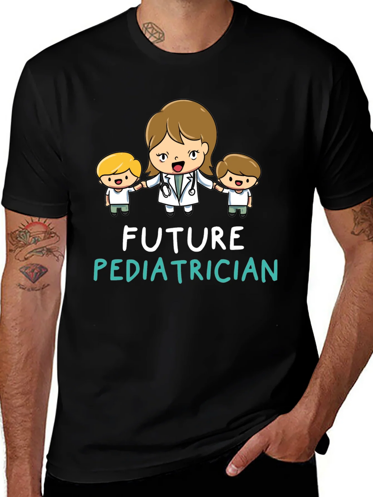 Future Pediatrician Black T-Shirt product image 1