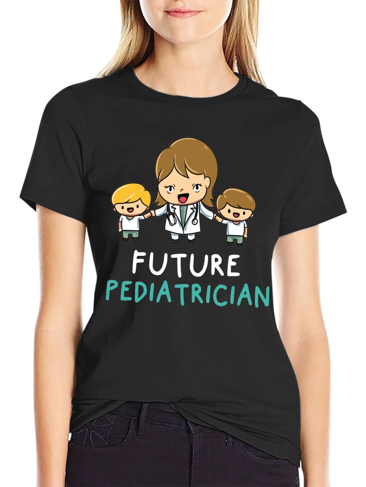 Future Pediatrician Black T-Shirt product image 2