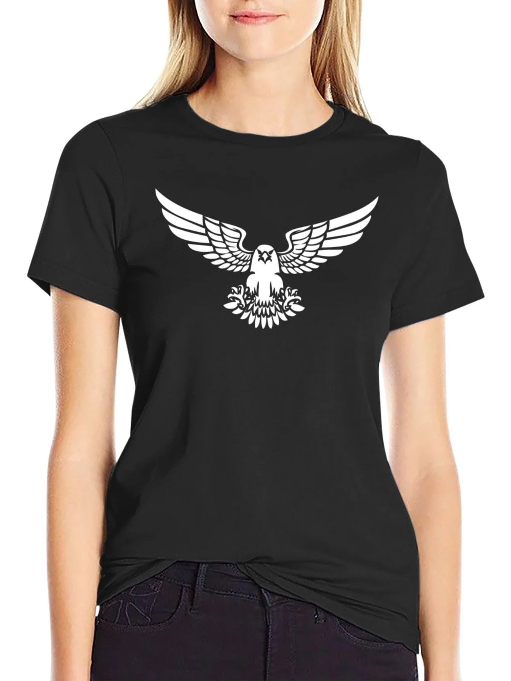 Eagle Graphic Print Black Cotton T-Shirt product image 2
