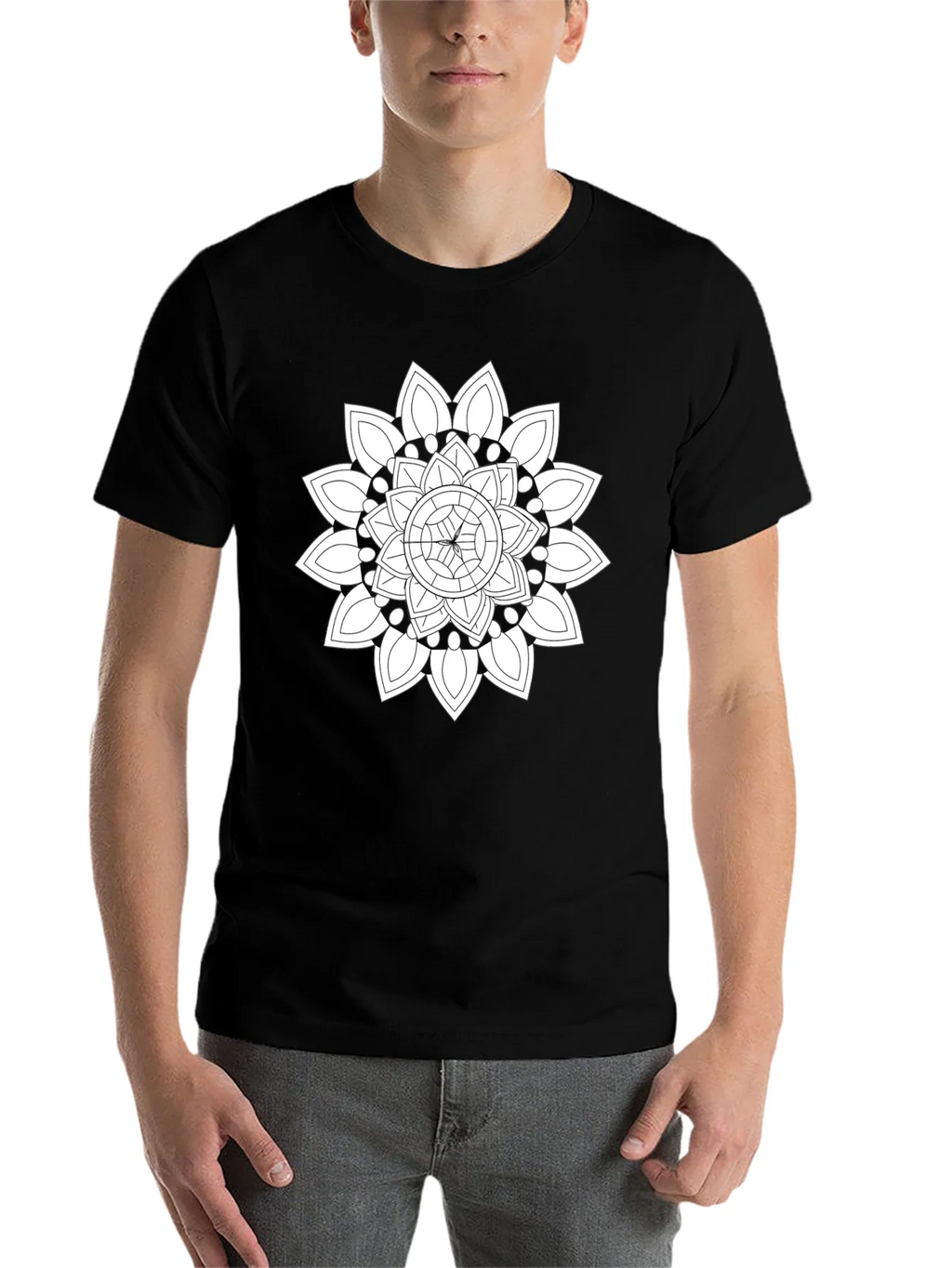 Black T-Shirt with Mandala Design product image 3
