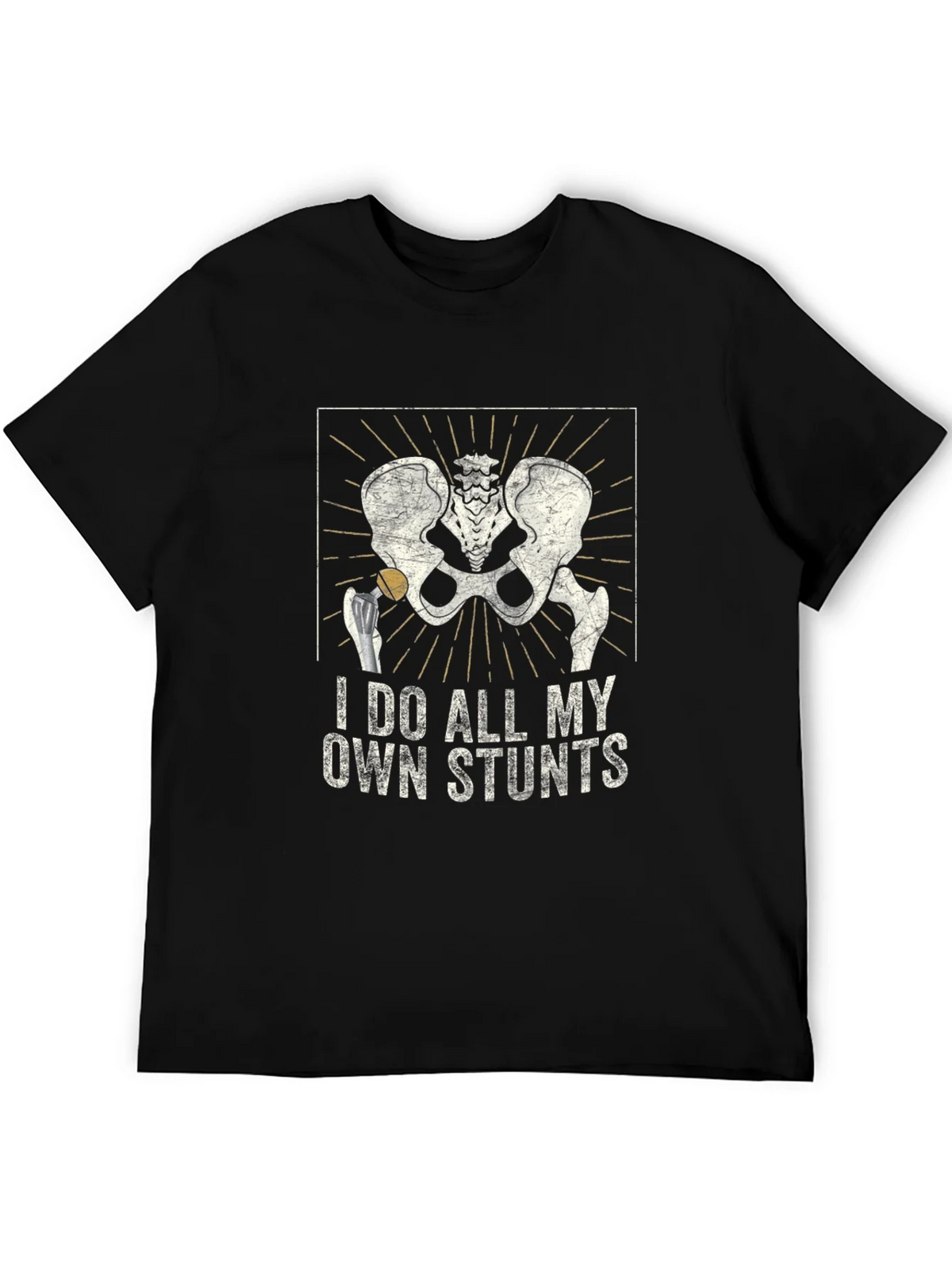 I Do All My Own Stunts Skeleton Hip T-Shirt product image 5