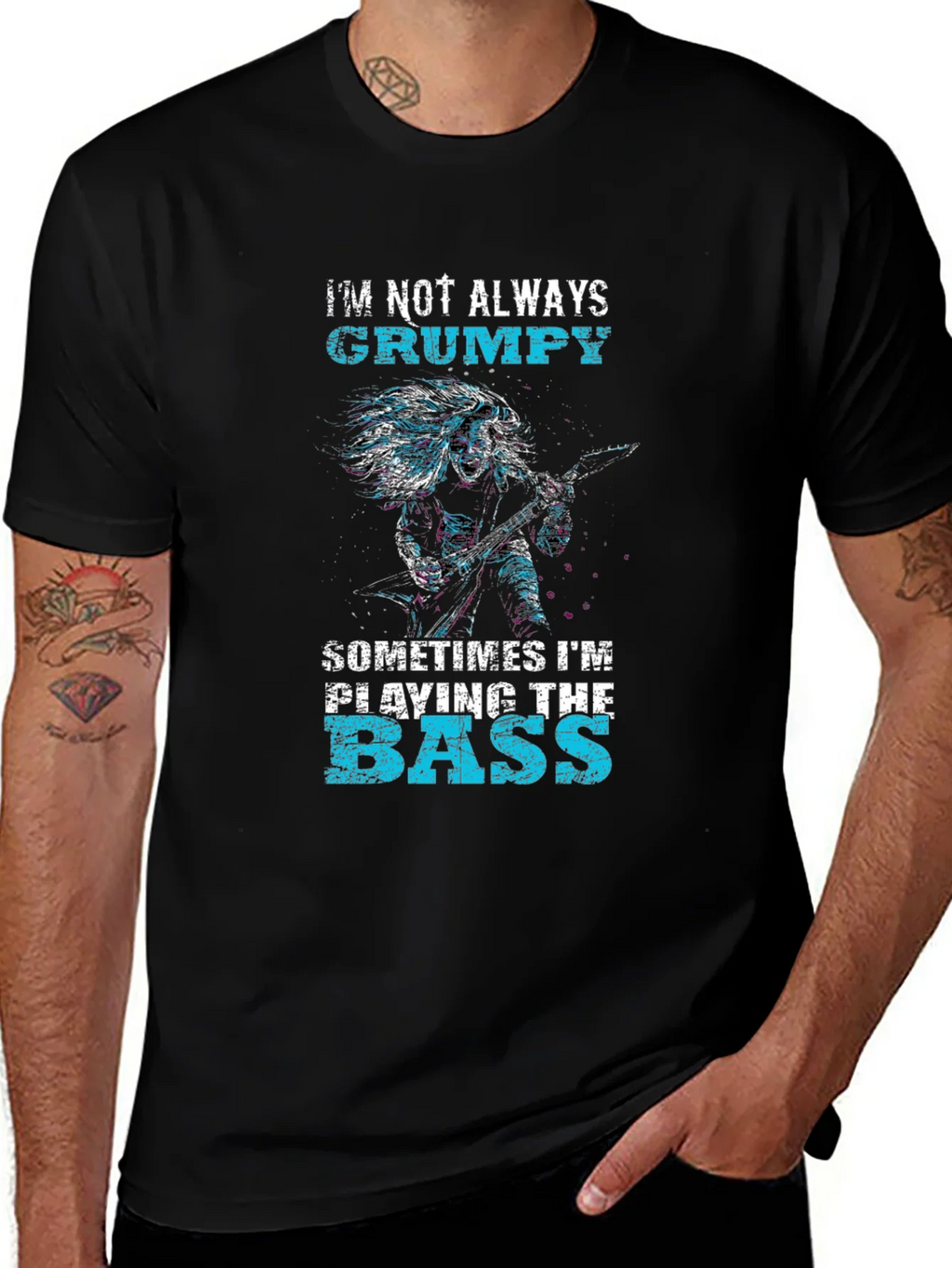 Grumpy Bass Player Graphic T-Shirt product image 1