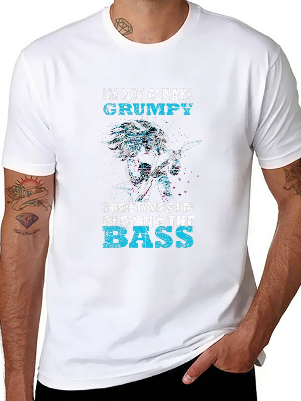 Grumpy Bass Player Graphic T-Shirt product image 7