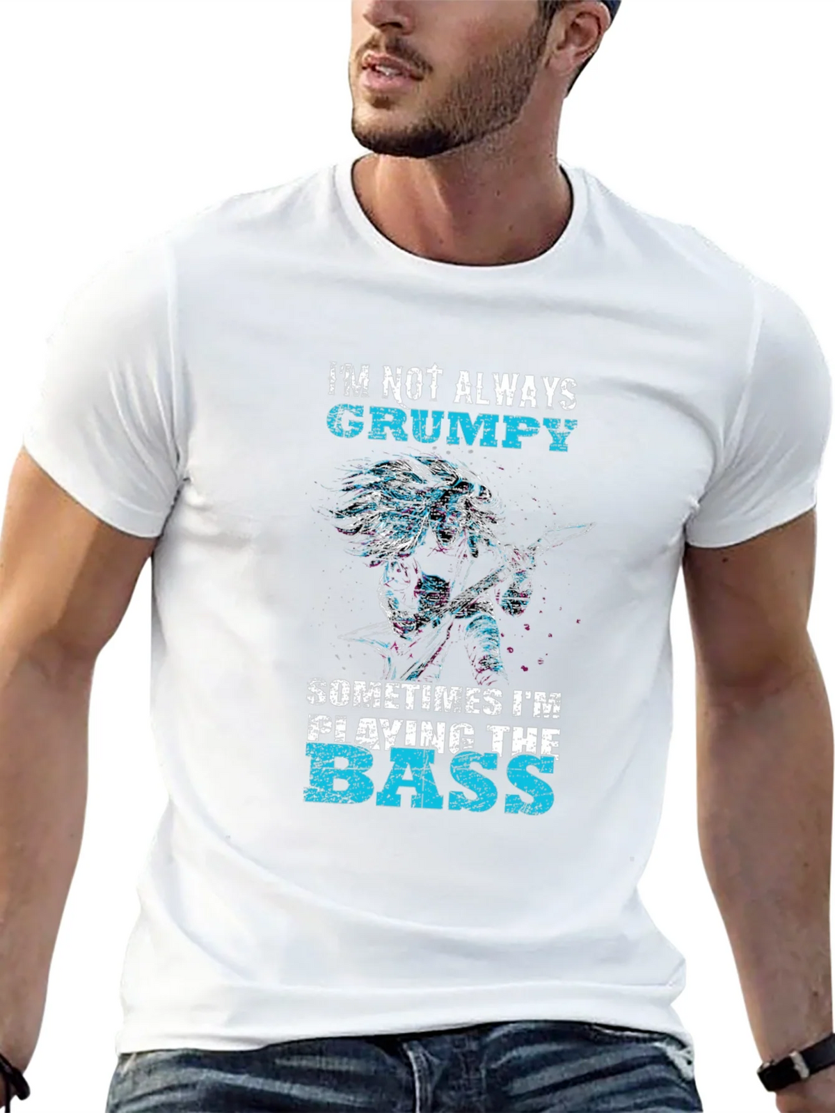 Grumpy Bass Player Graphic T-Shirt product image 12