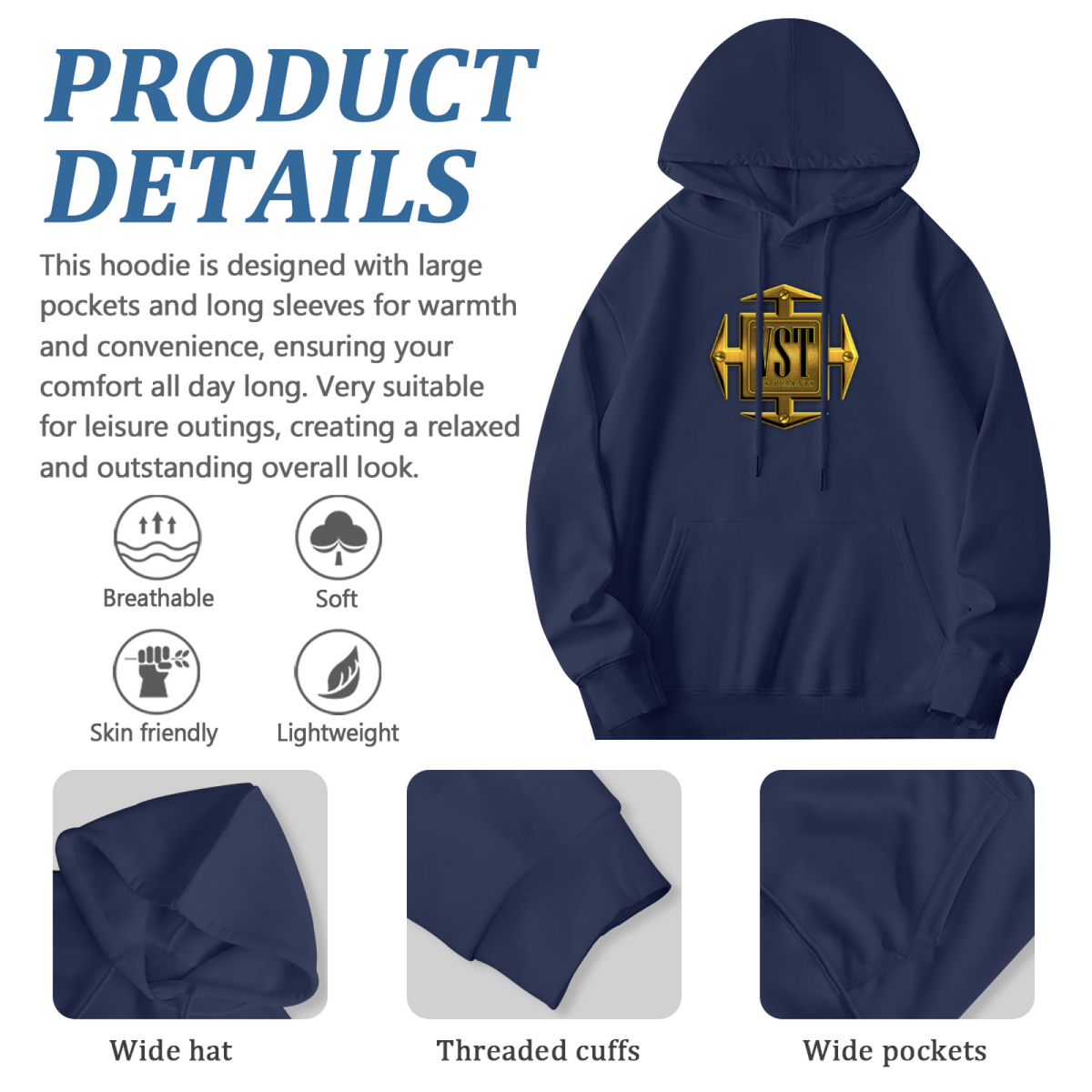 Edgy Streetwear Hoodie - Dark Art Design Pullover #0643 product image 6