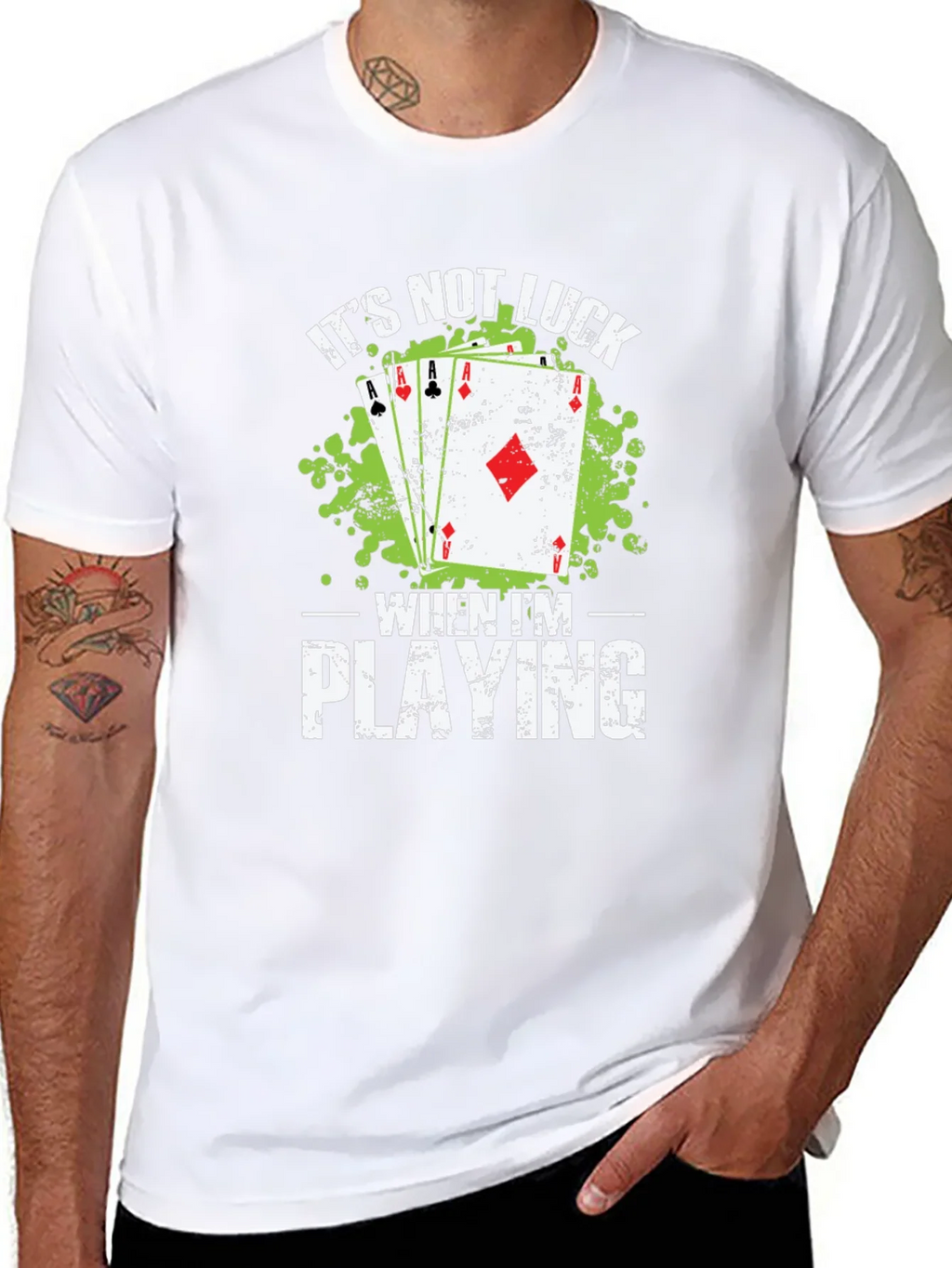 Poker Player Its Not Luck Graphic T-Shirt product image 7