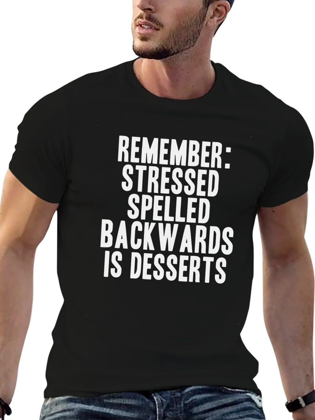 Stressed Spelled Backwards Dessert Funny T-Shirt product image 6