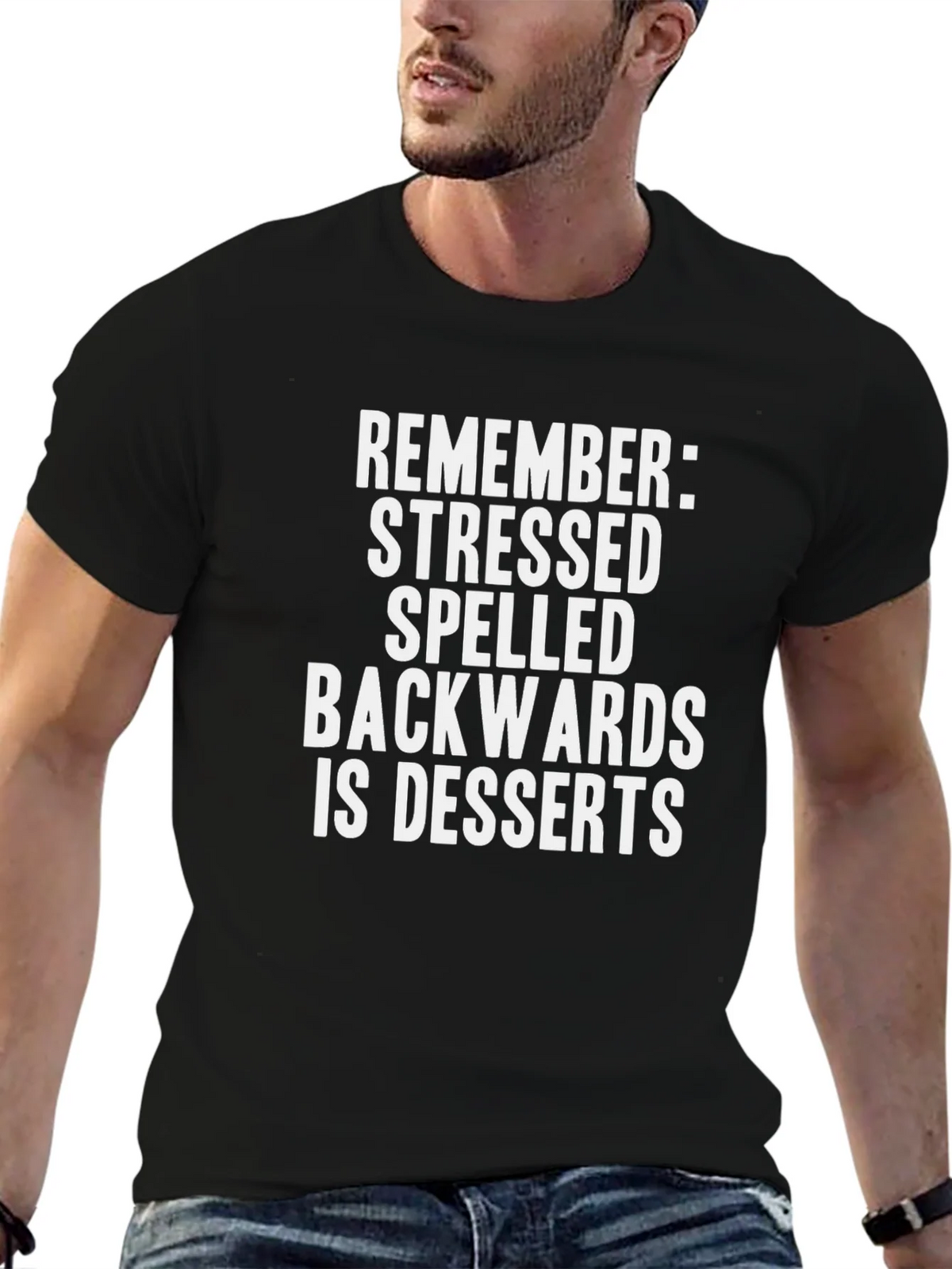 Stressed Spelled Backwards Dessert Funny T-Shirt product image 6