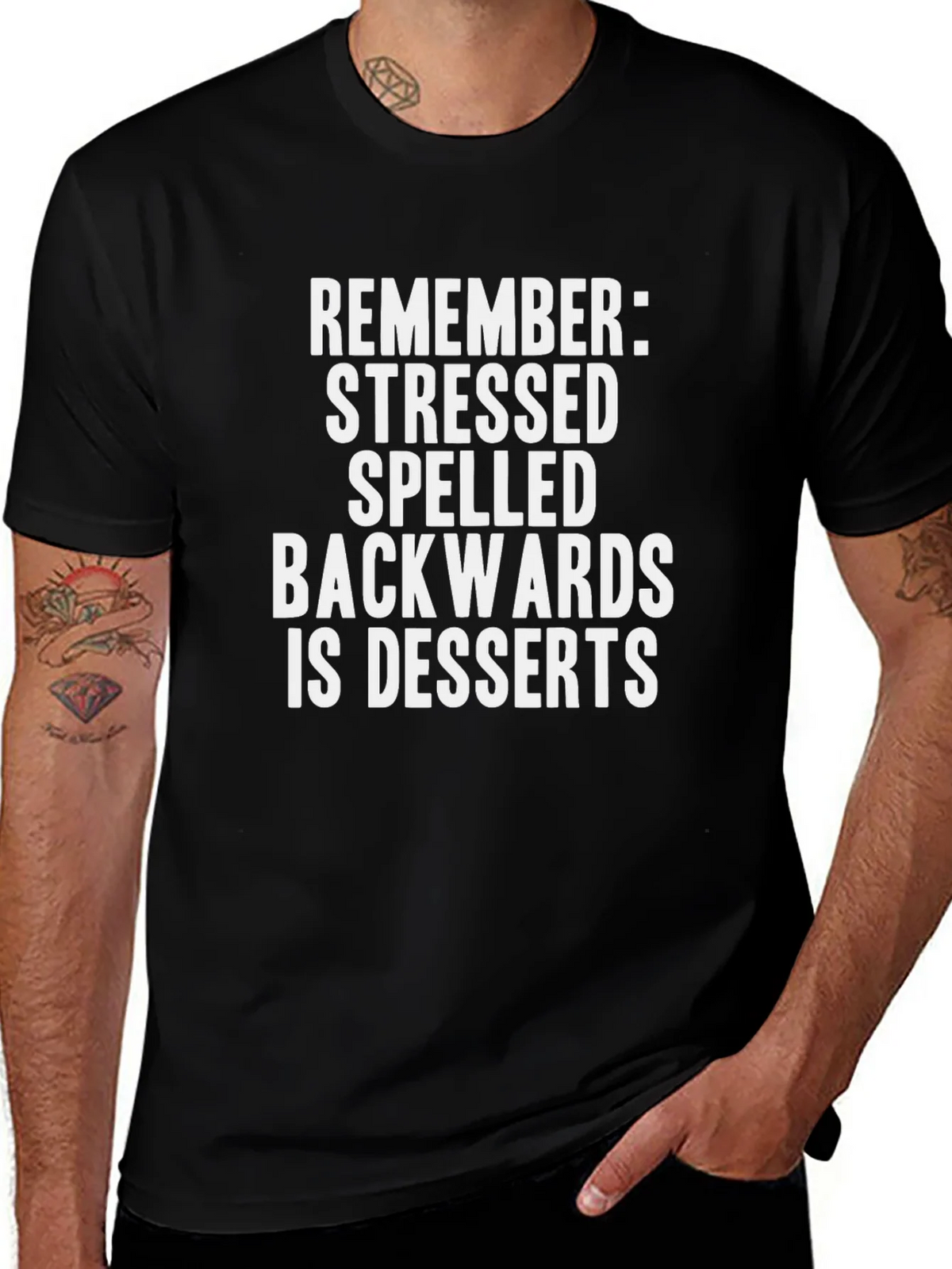 Stressed Spelled Backwards Dessert Funny T-Shirt product image 1