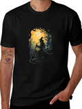 Enchanted Forest Witch Graphic Tee - Black product image 1