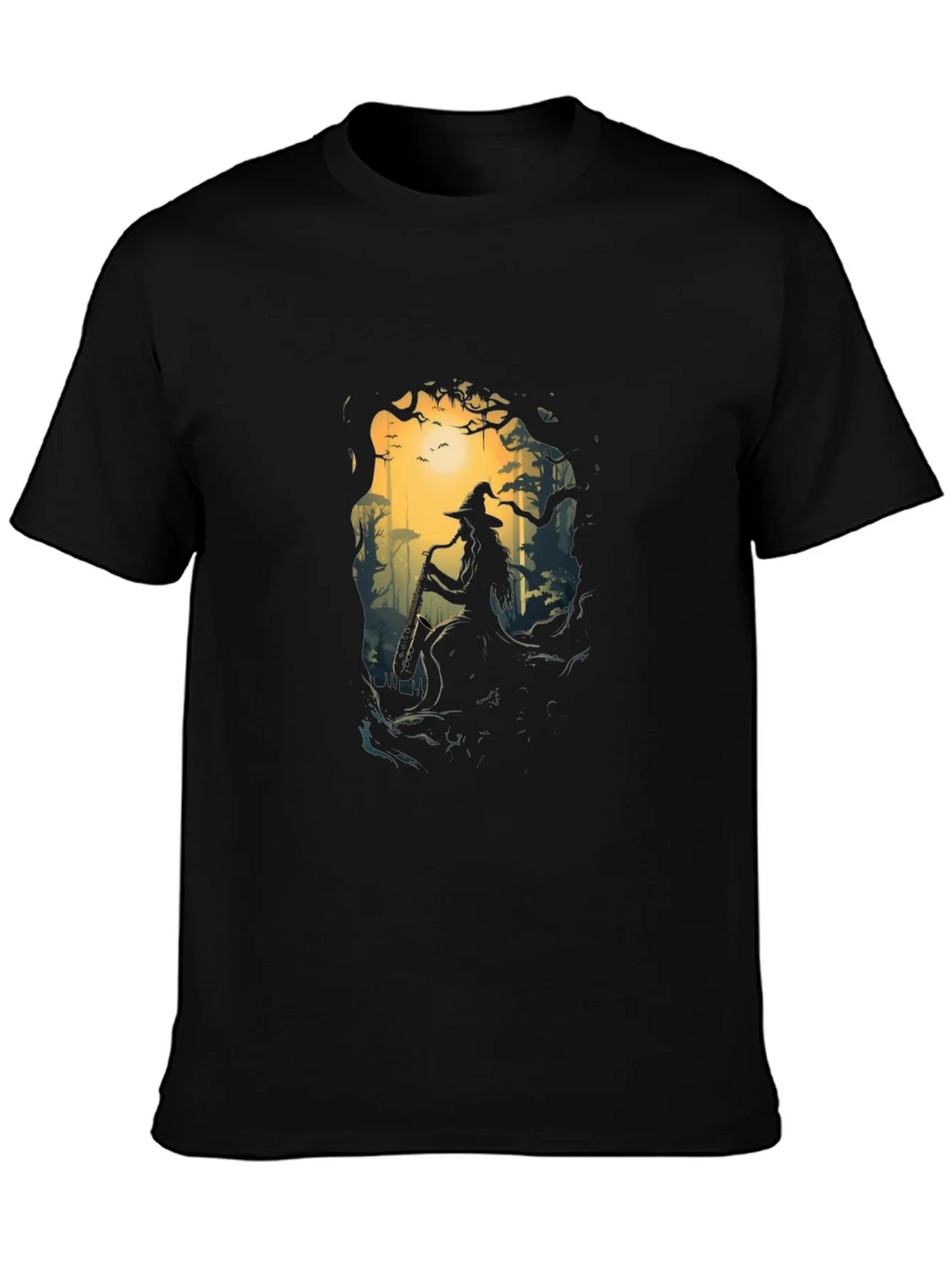 Enchanted Forest Witch Graphic Tee - Black product image 3