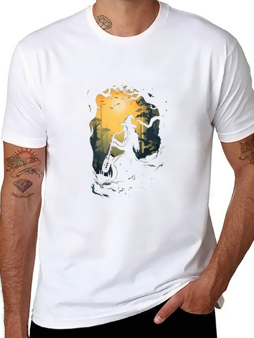 Enchanted Forest Witch Graphic Tee - Black product image 7