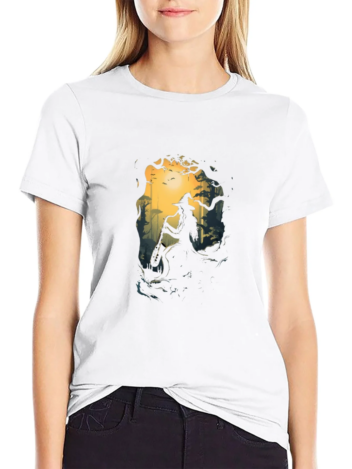 Enchanted Forest Witch Graphic Tee - Black product image 8