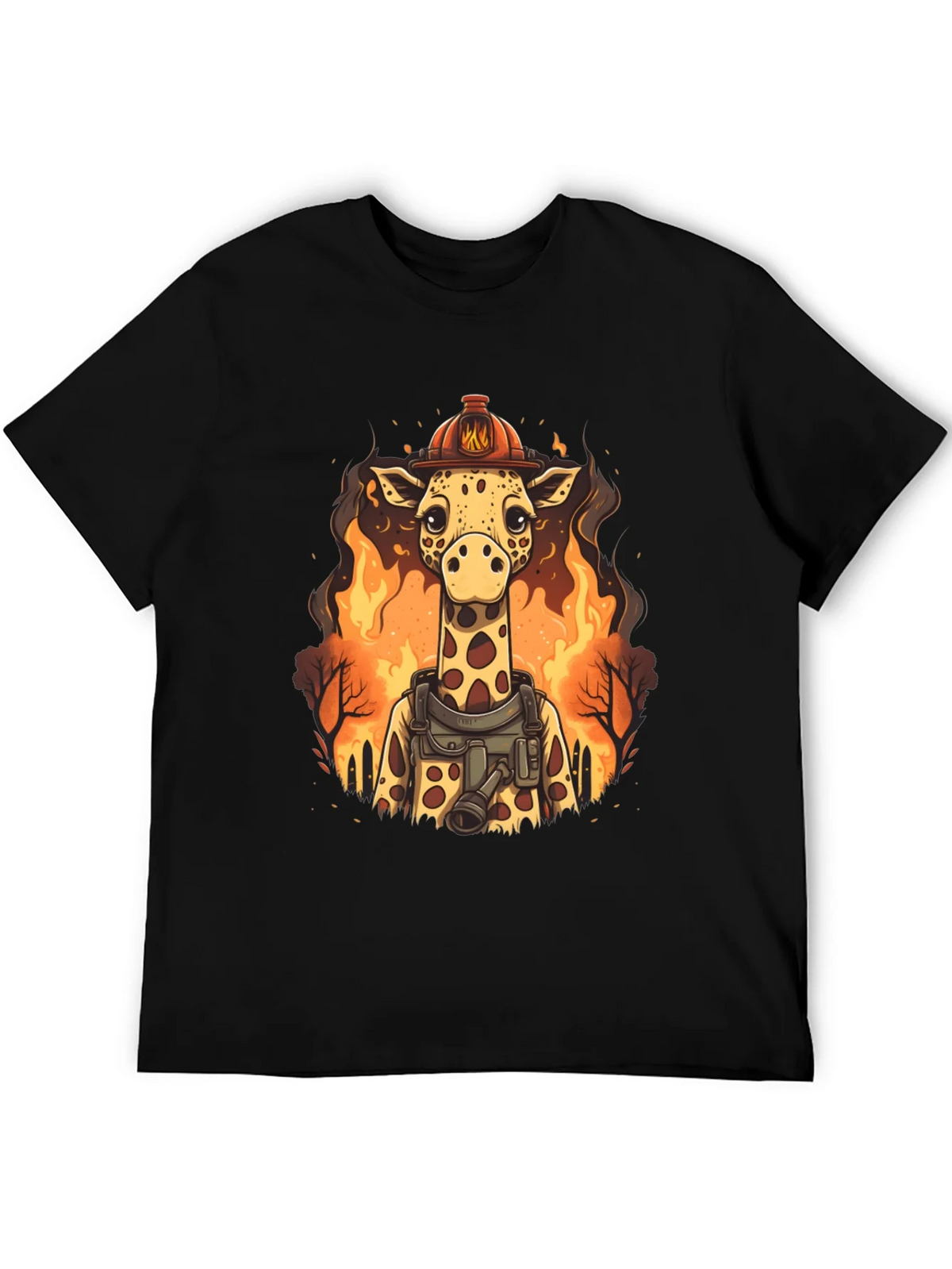 Giraffe Firefighter Graphic Tee product image 5