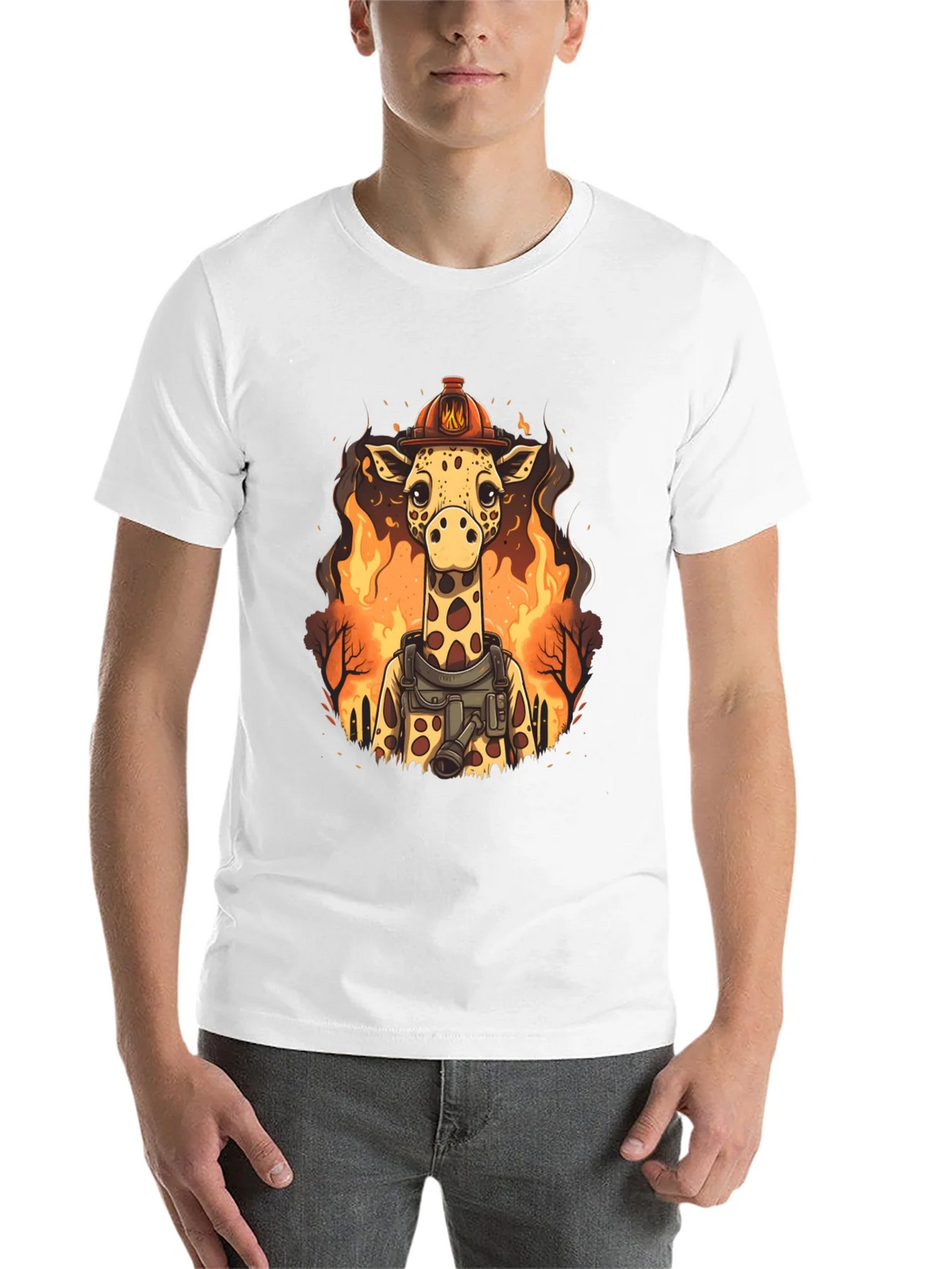 Giraffe Firefighter Graphic Tee product image 10