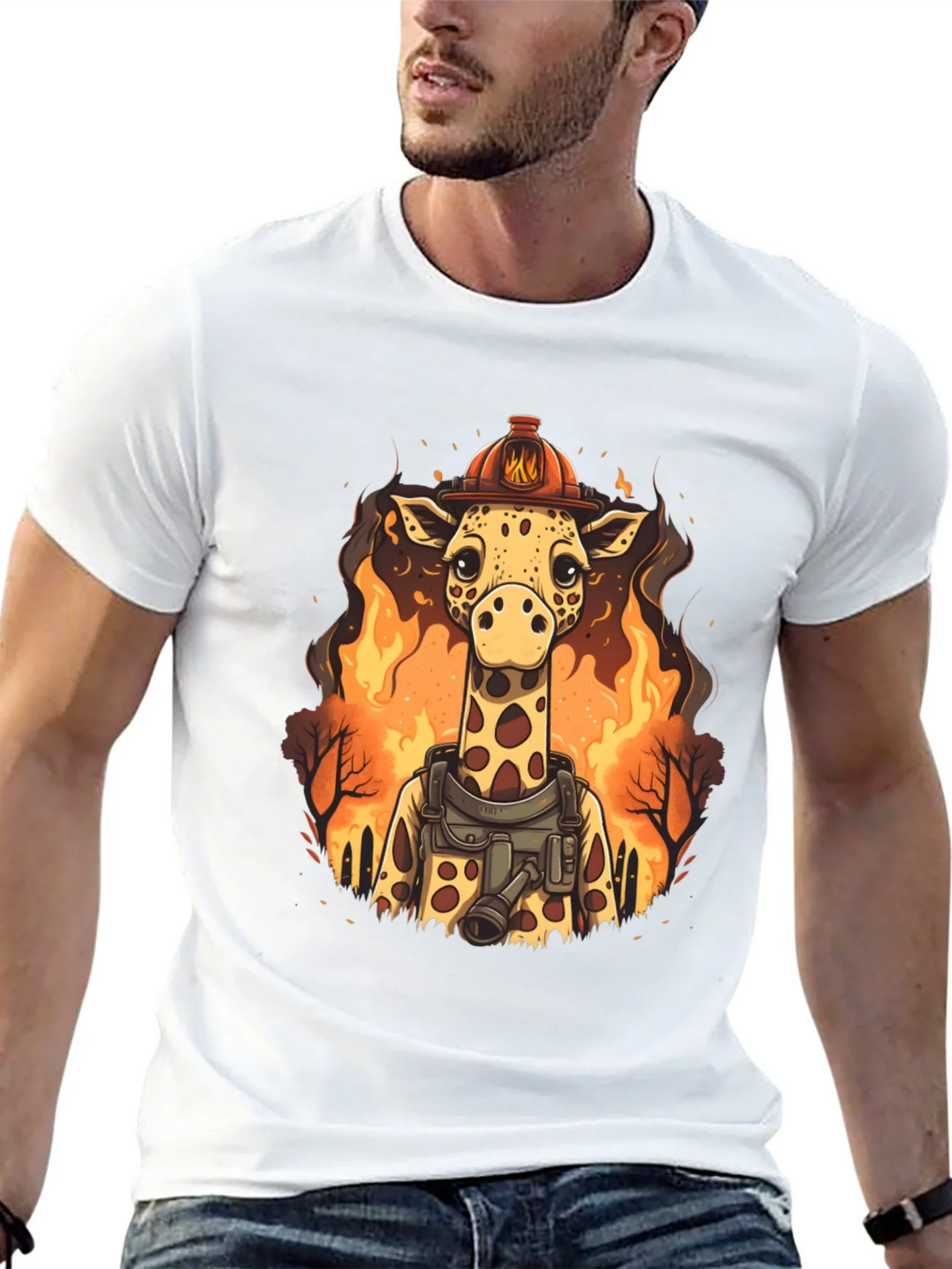 Giraffe Firefighter Graphic Tee product image 12