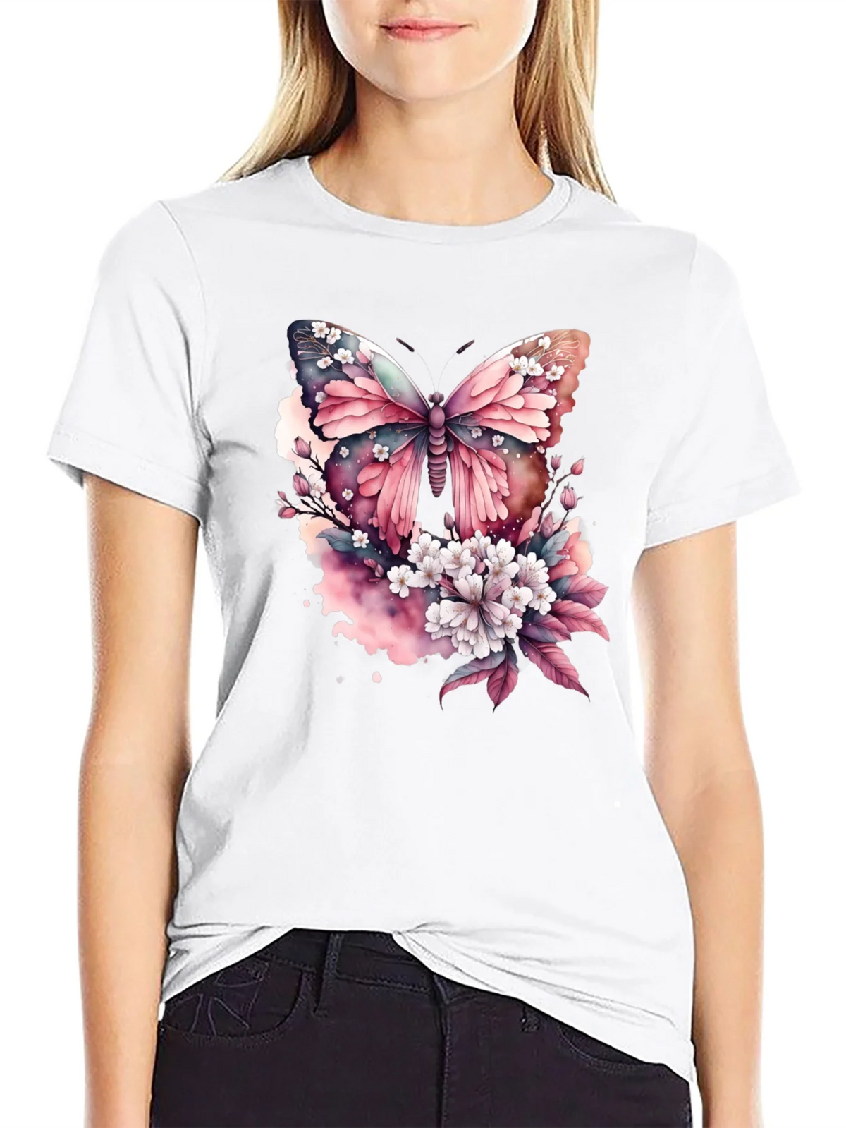 Butterfly Floral Print T-Shirt product image 8