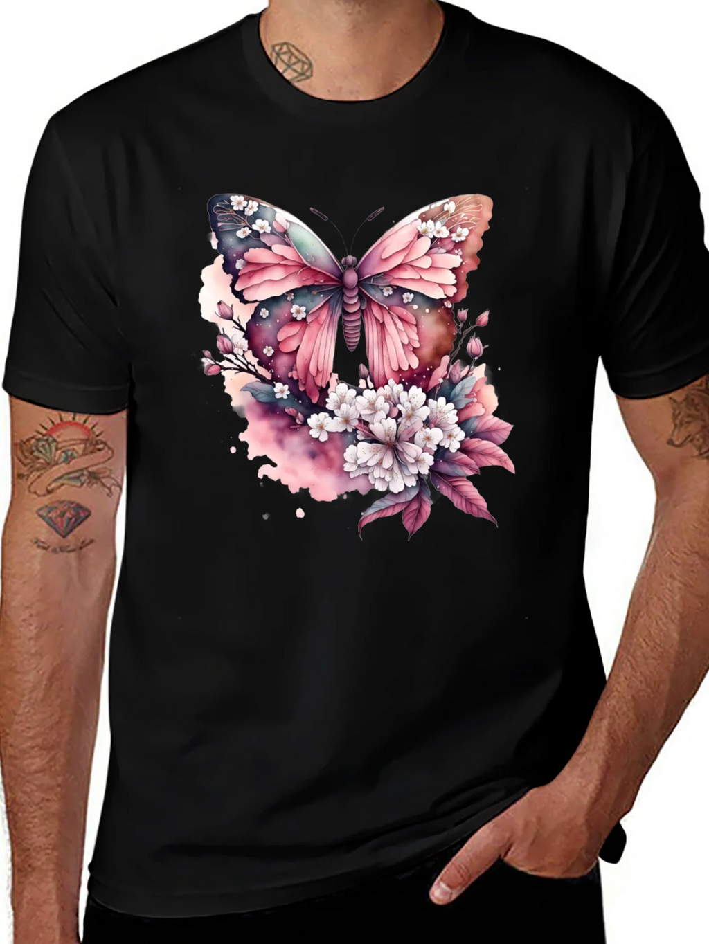 Butterfly Floral Print T-Shirt product image 1