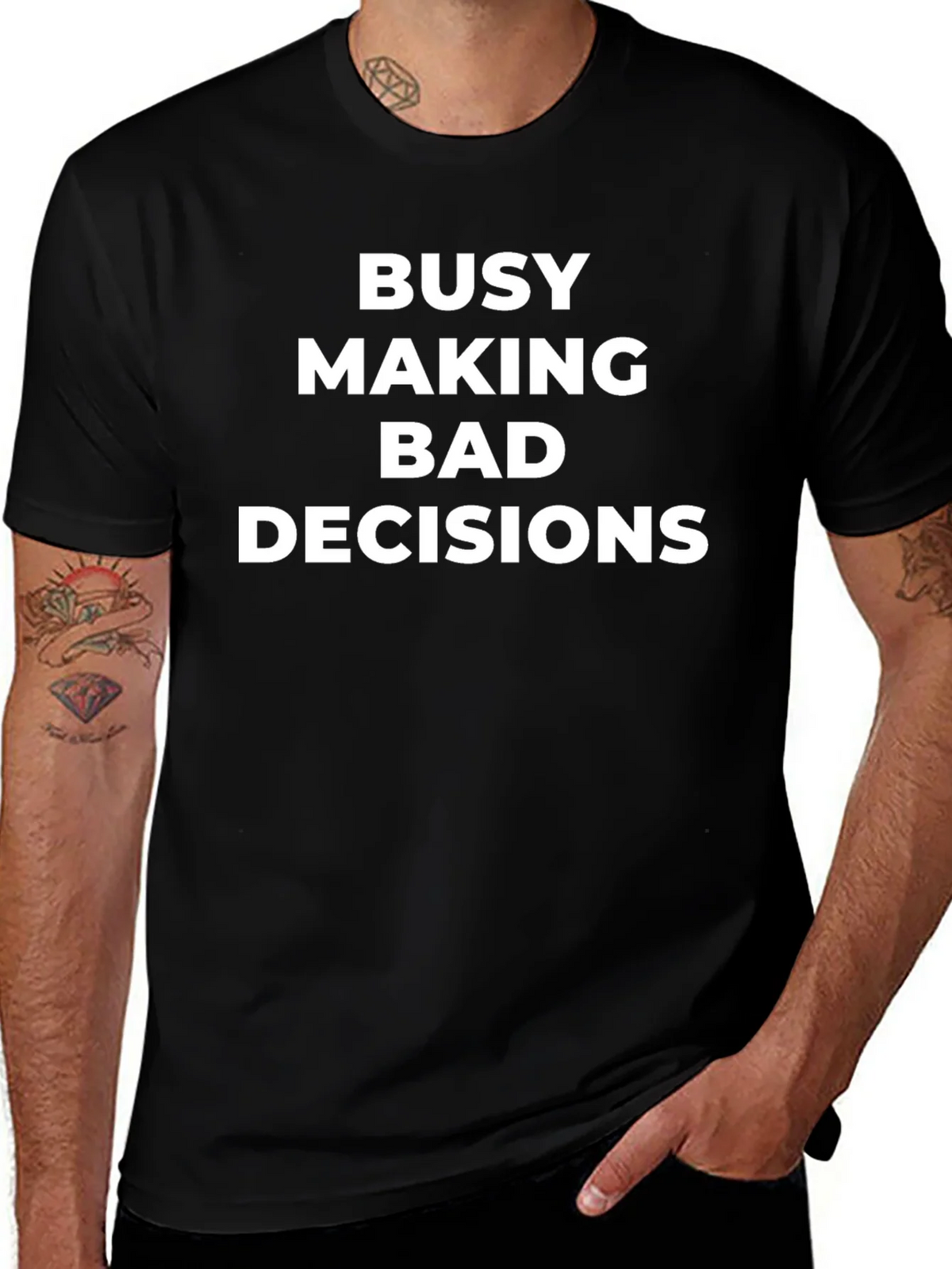 Funny Bad Decisions Graphic Tee - Casual Humor product image 1