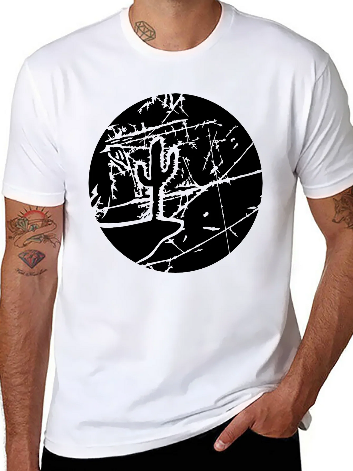 Monochrome Cactus Graphic T-Shirt product image 7