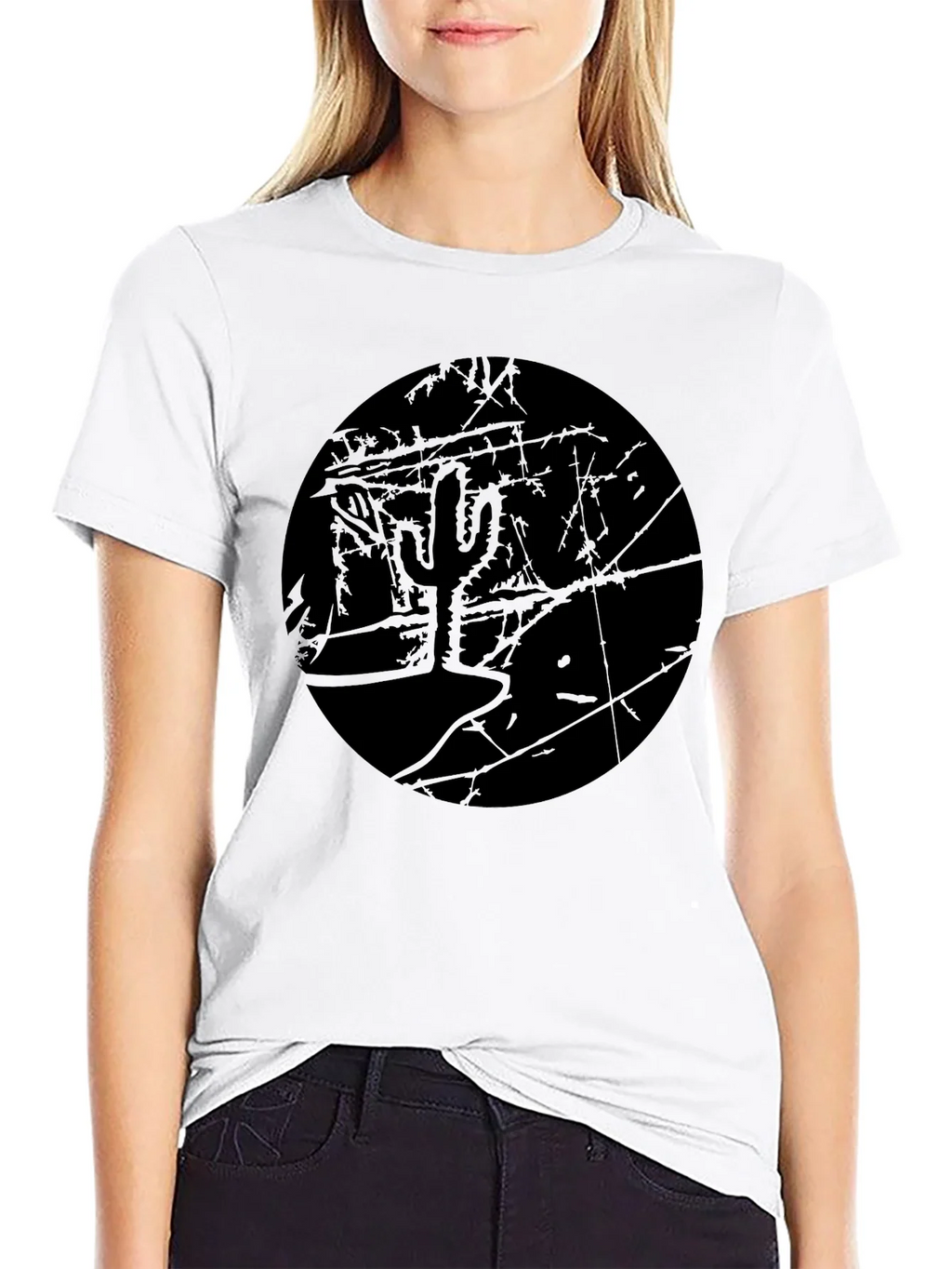 Monochrome Cactus Graphic T-Shirt product image 8