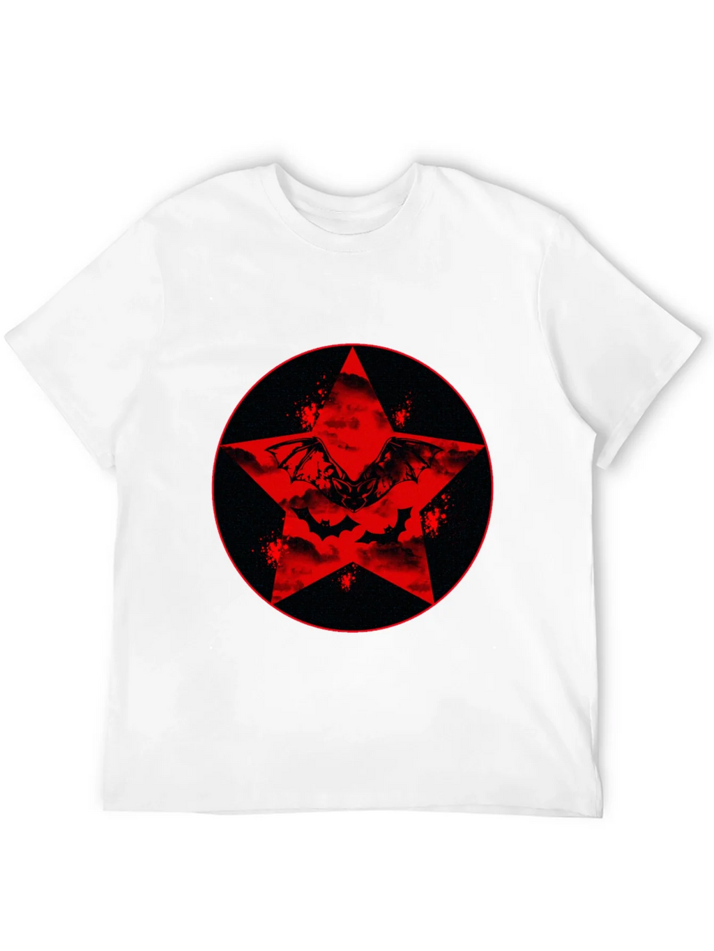 Red Star Bat Graphic Black T-Shirt product image 11