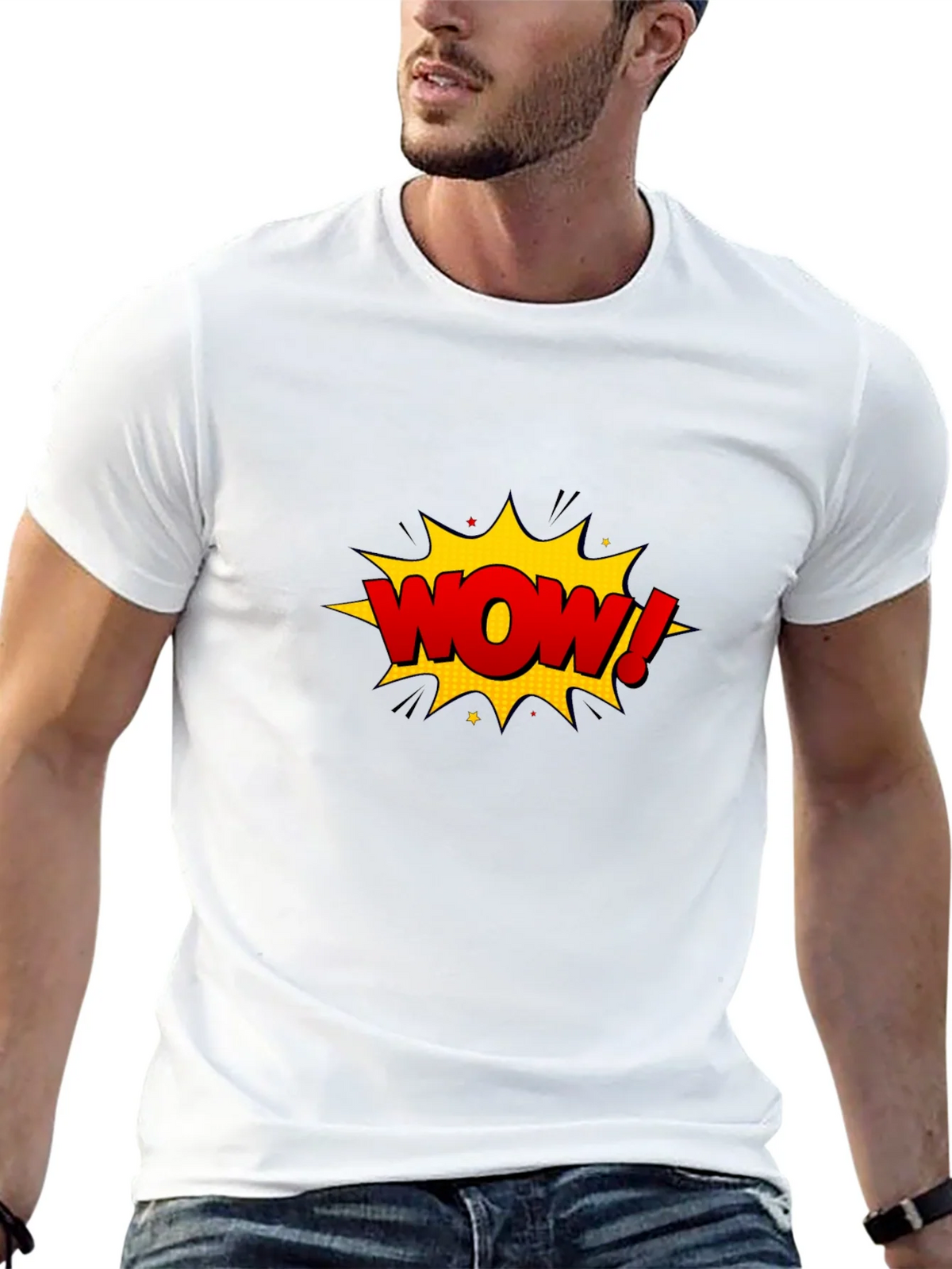 WOW Graphic T-Shirt - Comic Style Black Tee product image 10