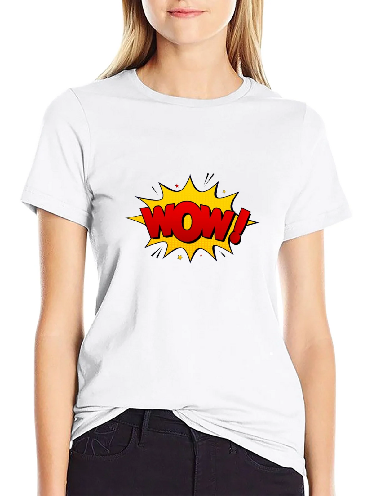 WOW Graphic T-Shirt - Comic Style Black Tee product image 6