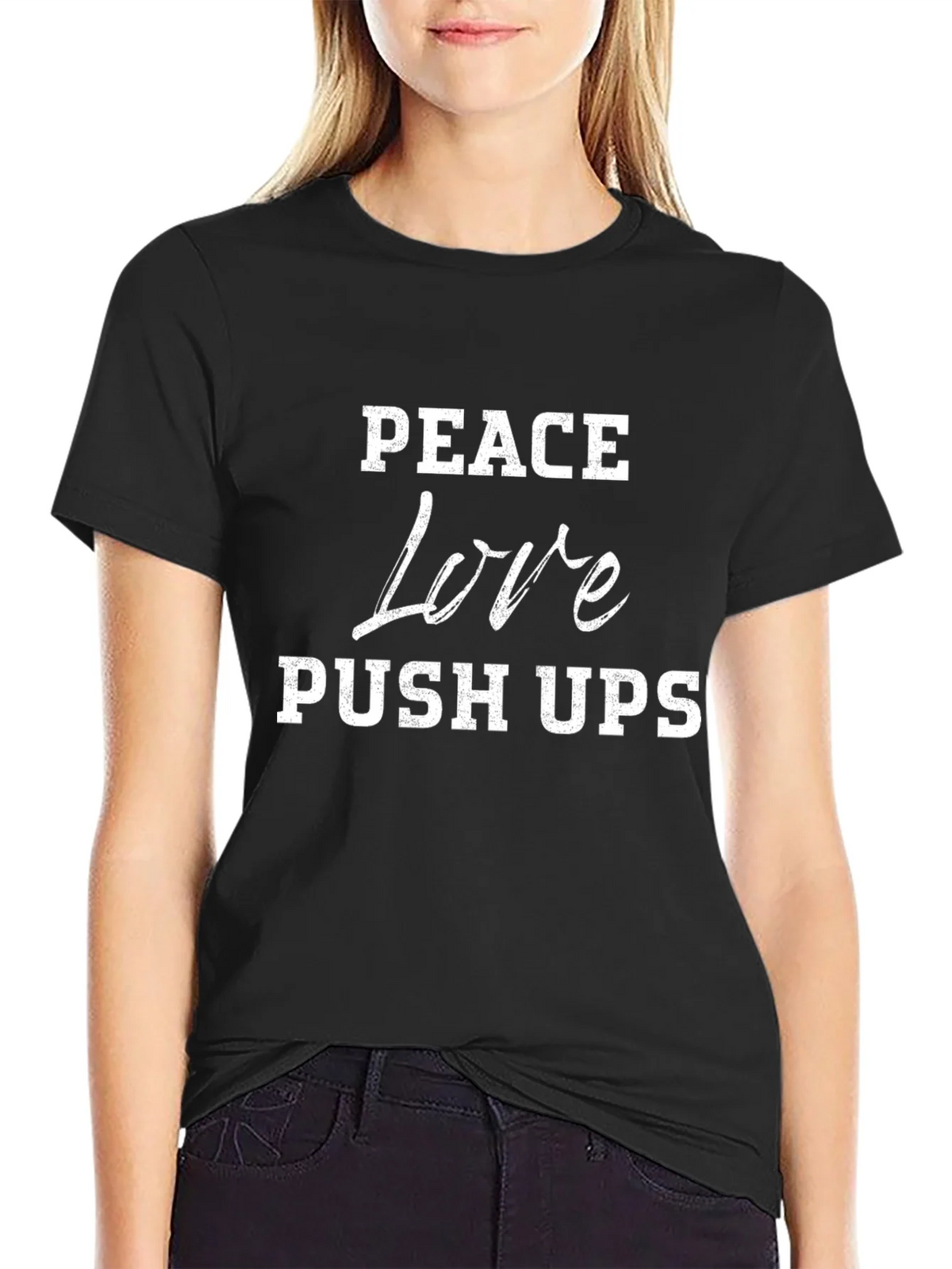 Peace Love Push Ups Graphic T-Shirt product image 2