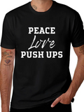Peace Love Push Ups Graphic T-Shirt product image 1