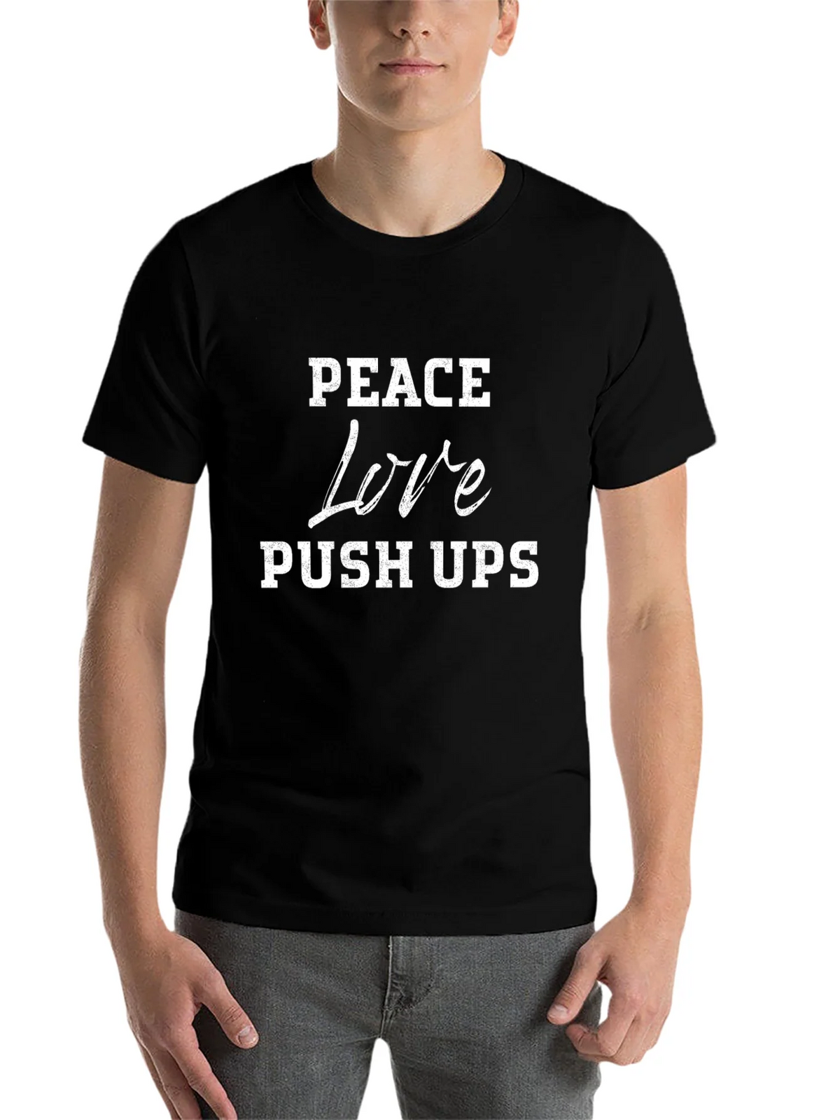 Peace Love Push Ups Graphic T-Shirt product image 4