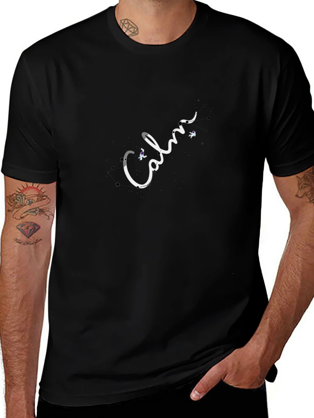 Calm Astronaut Black T-Shirt product image 1