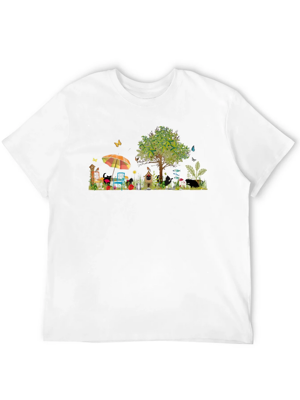 Whimsical Garden Scene Graphic T-Shirt product image 11